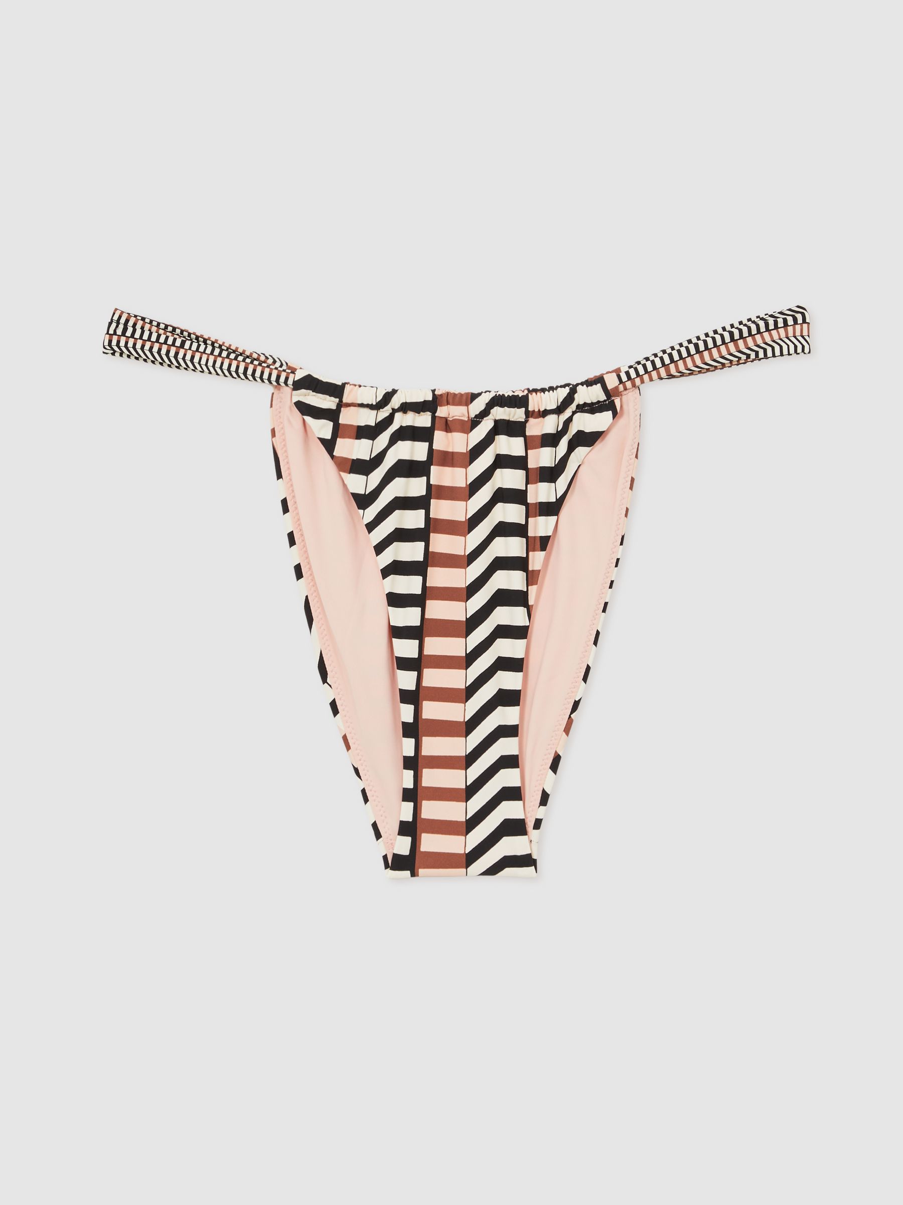 Chevron Stripe Bikini Bottoms in Black/Brown