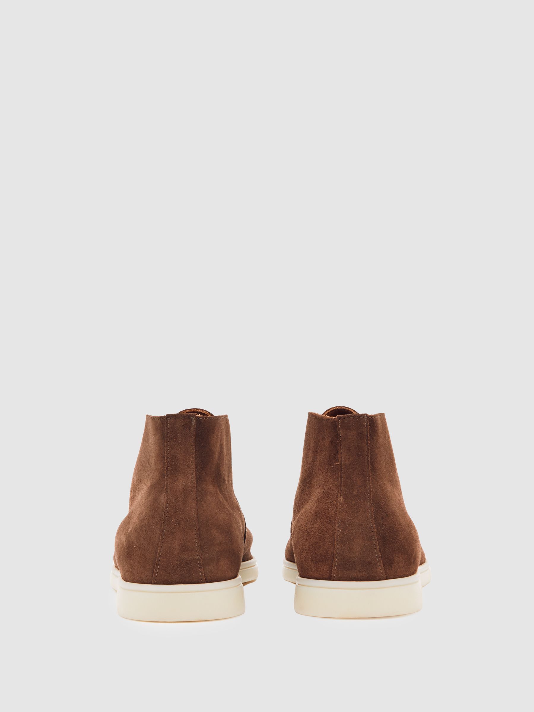 Suede Lace-Up Chukka Boots in Chocolate Brown