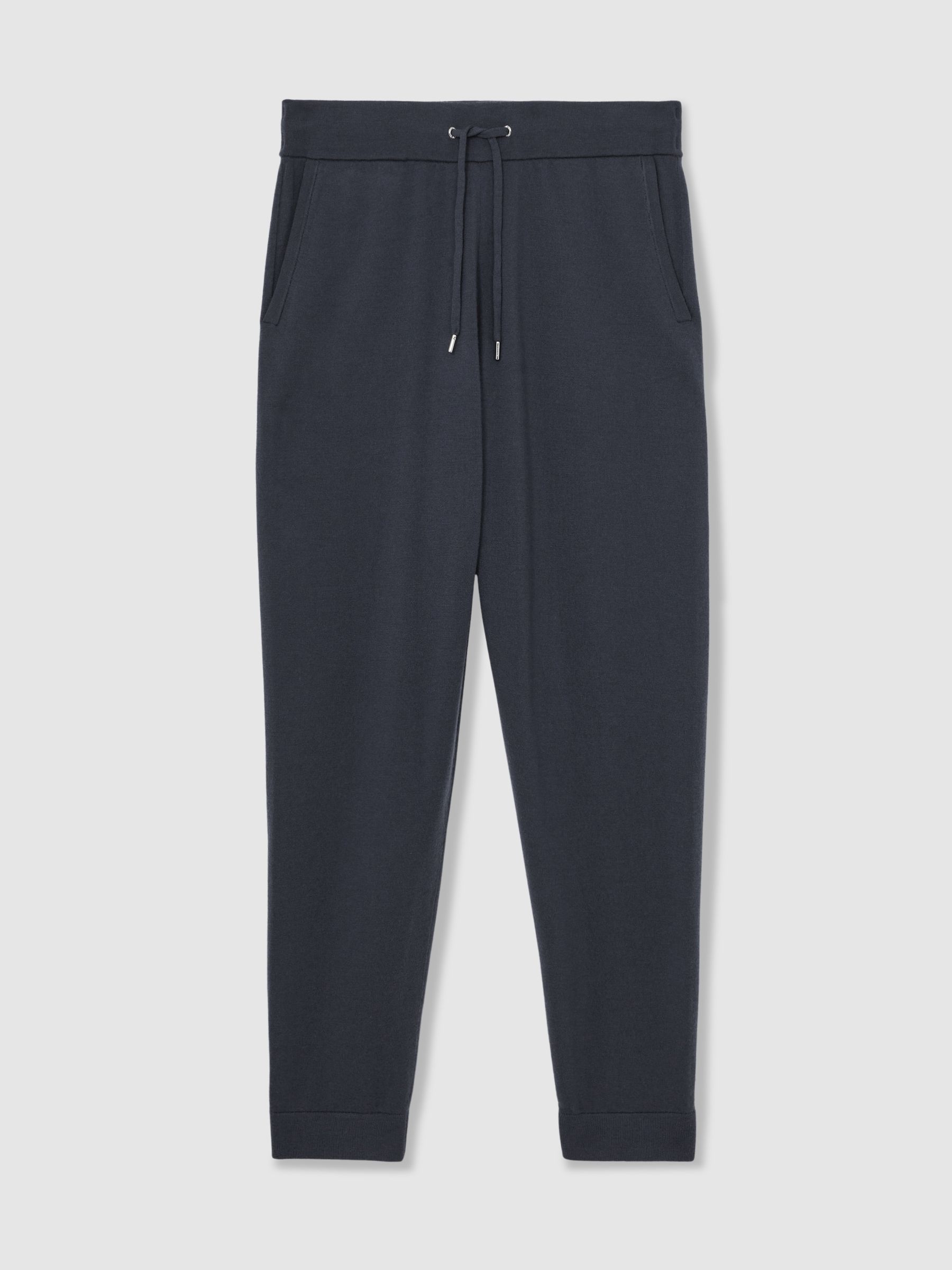 Merino Wool-Blend Cuffed Joggers in Midnight Navy