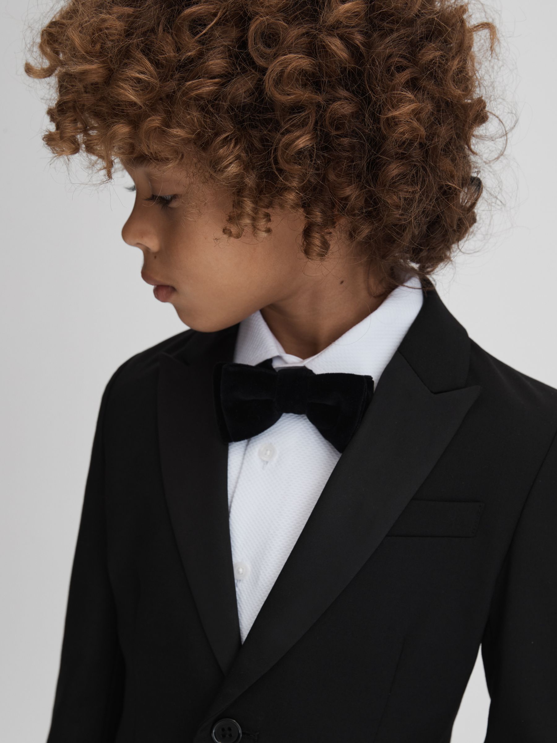 3-9 yrs Tuxedo Satin Single Breasted Blazer in Black