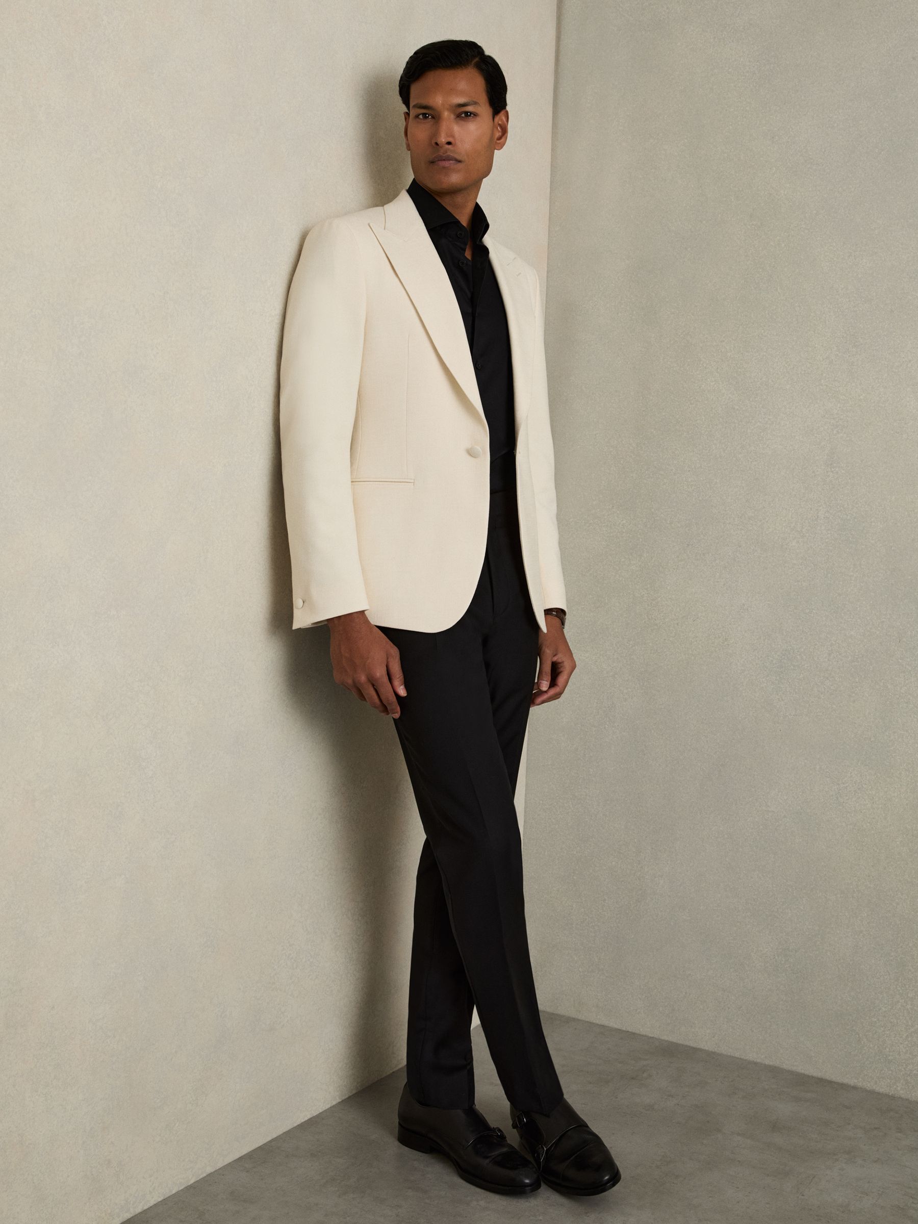 Regular Fit Cotton Double-Cuff Shirt in Black