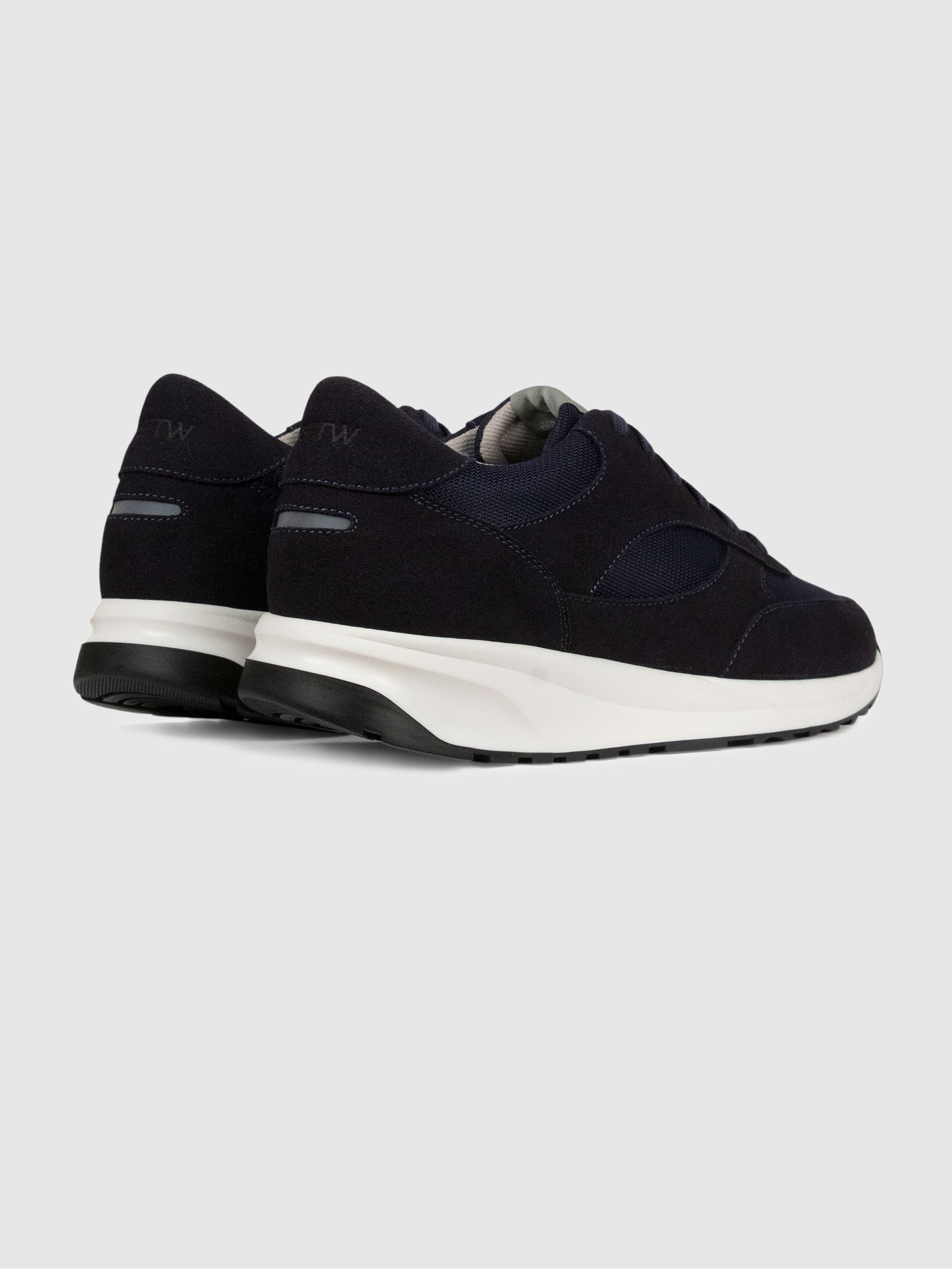 Unseen Footwear Suede and Mesh Rozel Trainers in Navy