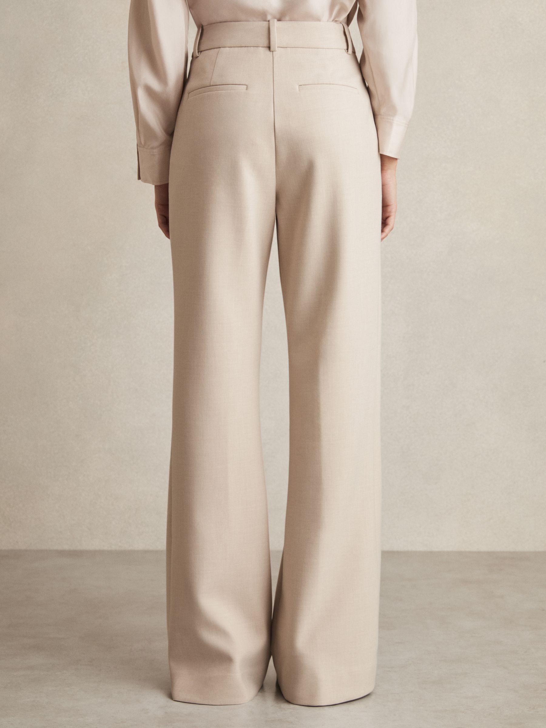Petite Flared Tailored Trousers in Neutral