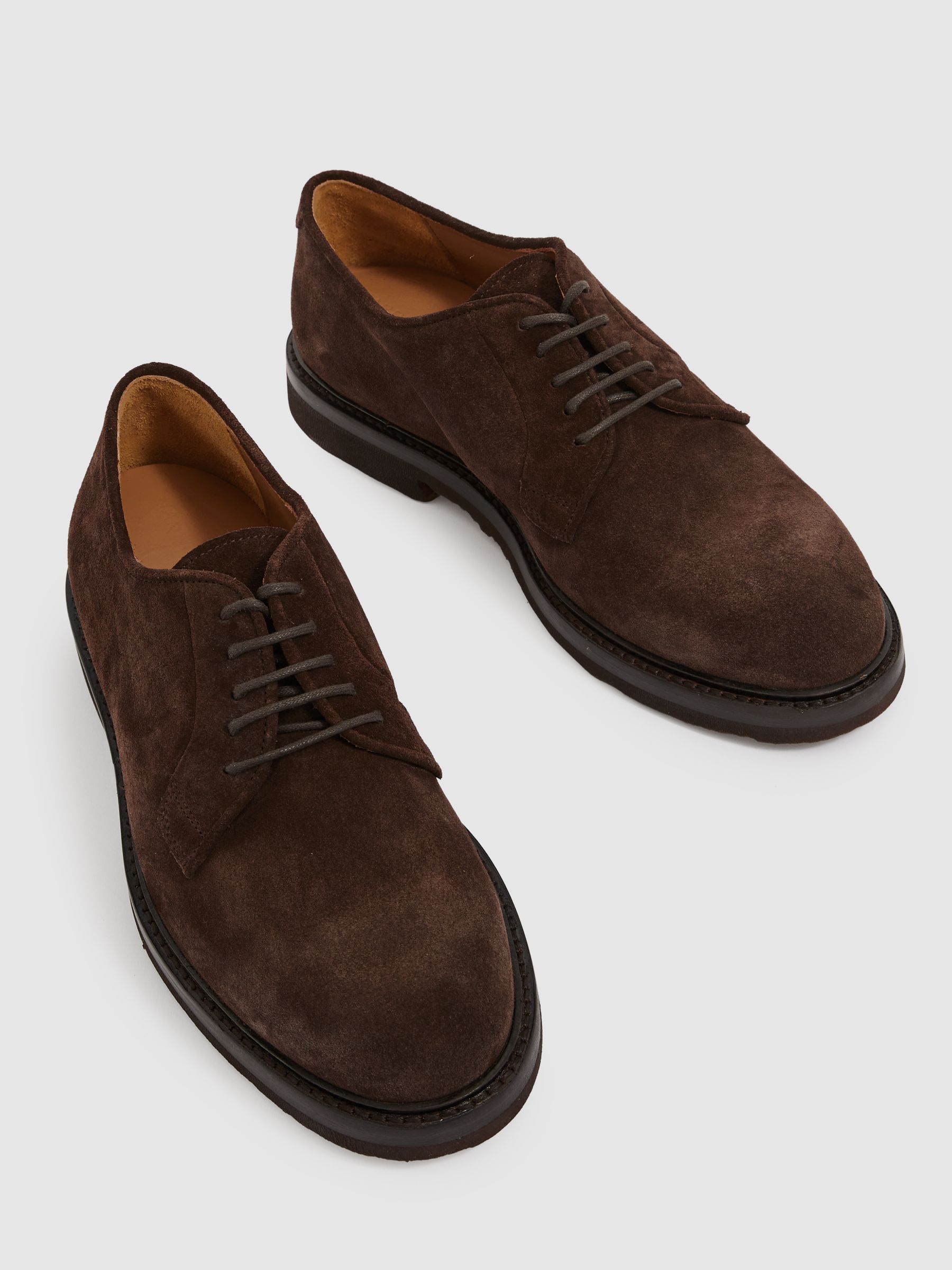 Harrys London Suede Derby Shoes in Dark Brown