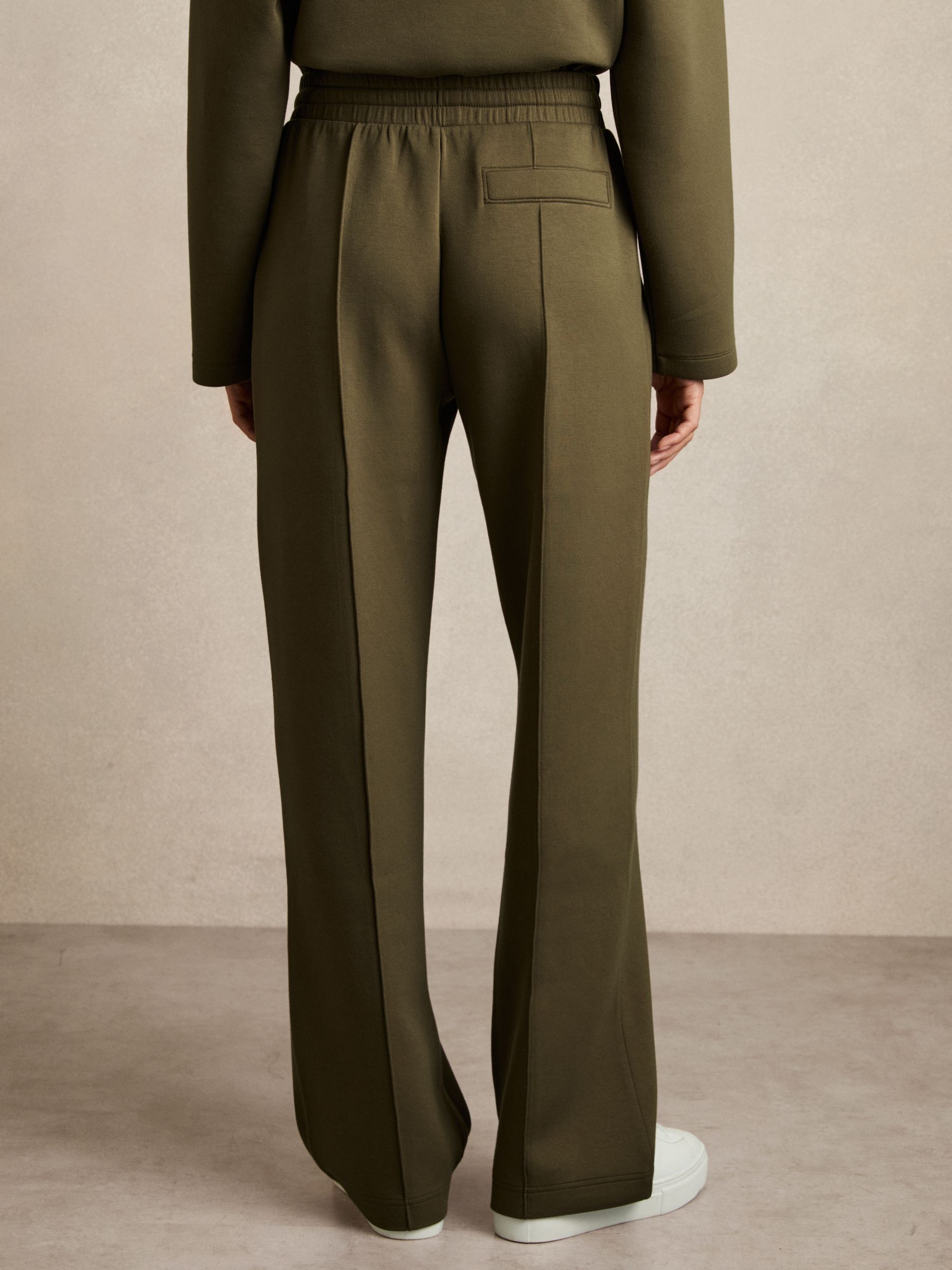 Interlock Jersey Pintuck Drawstring Joggers in Khaki