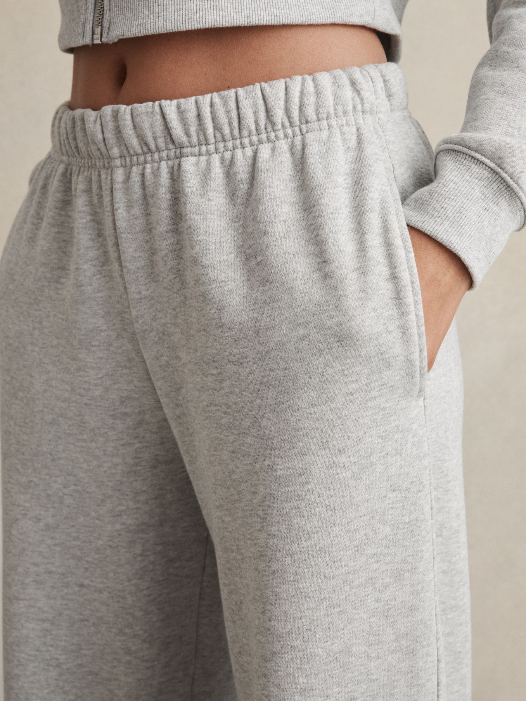 Good American Wide-Leg Joggers in Heather Grey