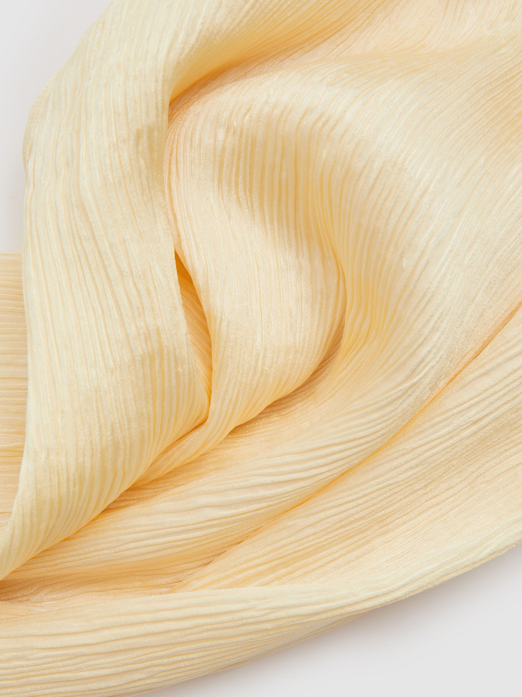 Enya Buttercup Anna Quan Plisse Raw Hem Maxi Dress