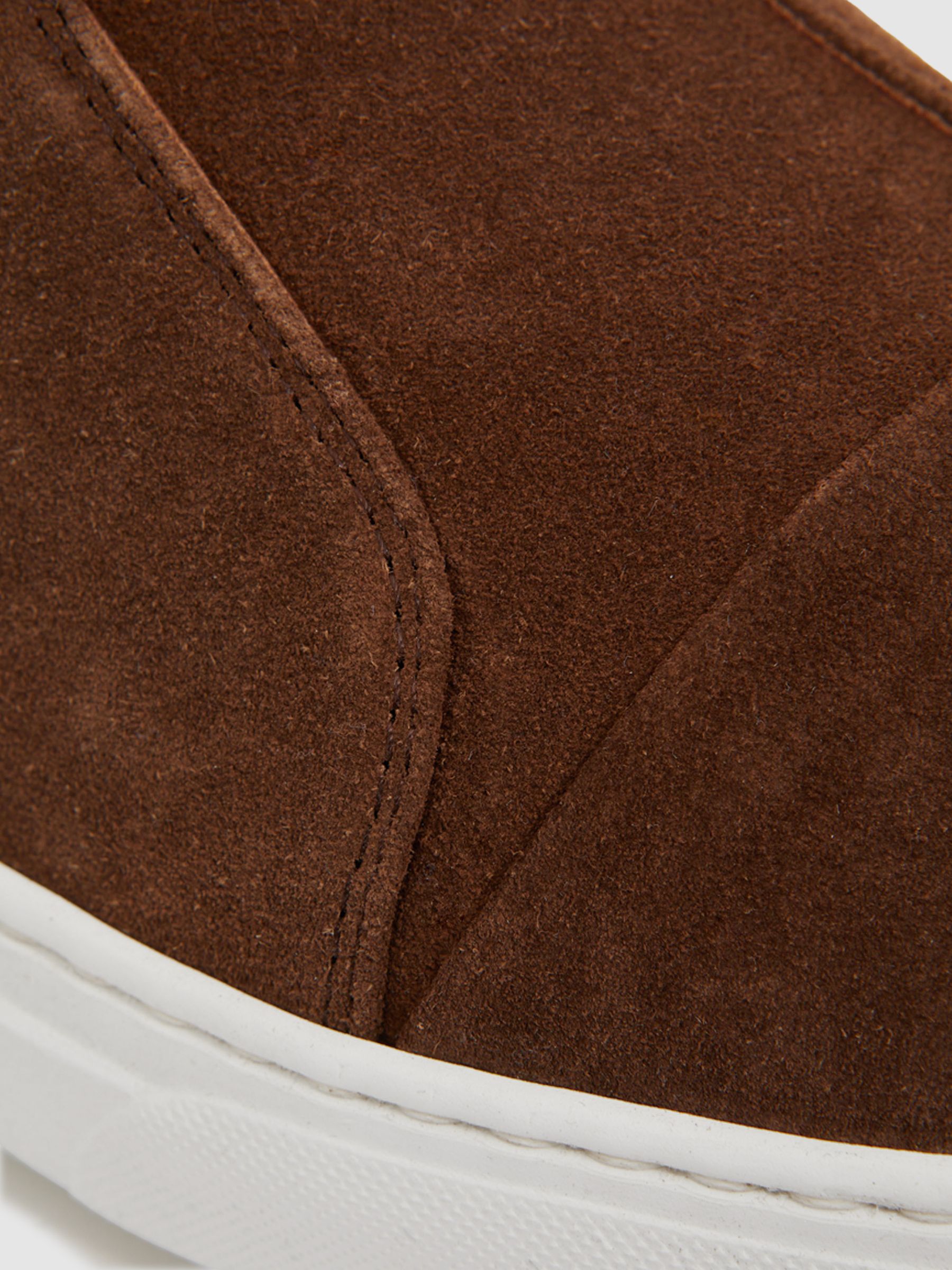 Harrys London Suede Slip On Trainers in Dark Bark Brown