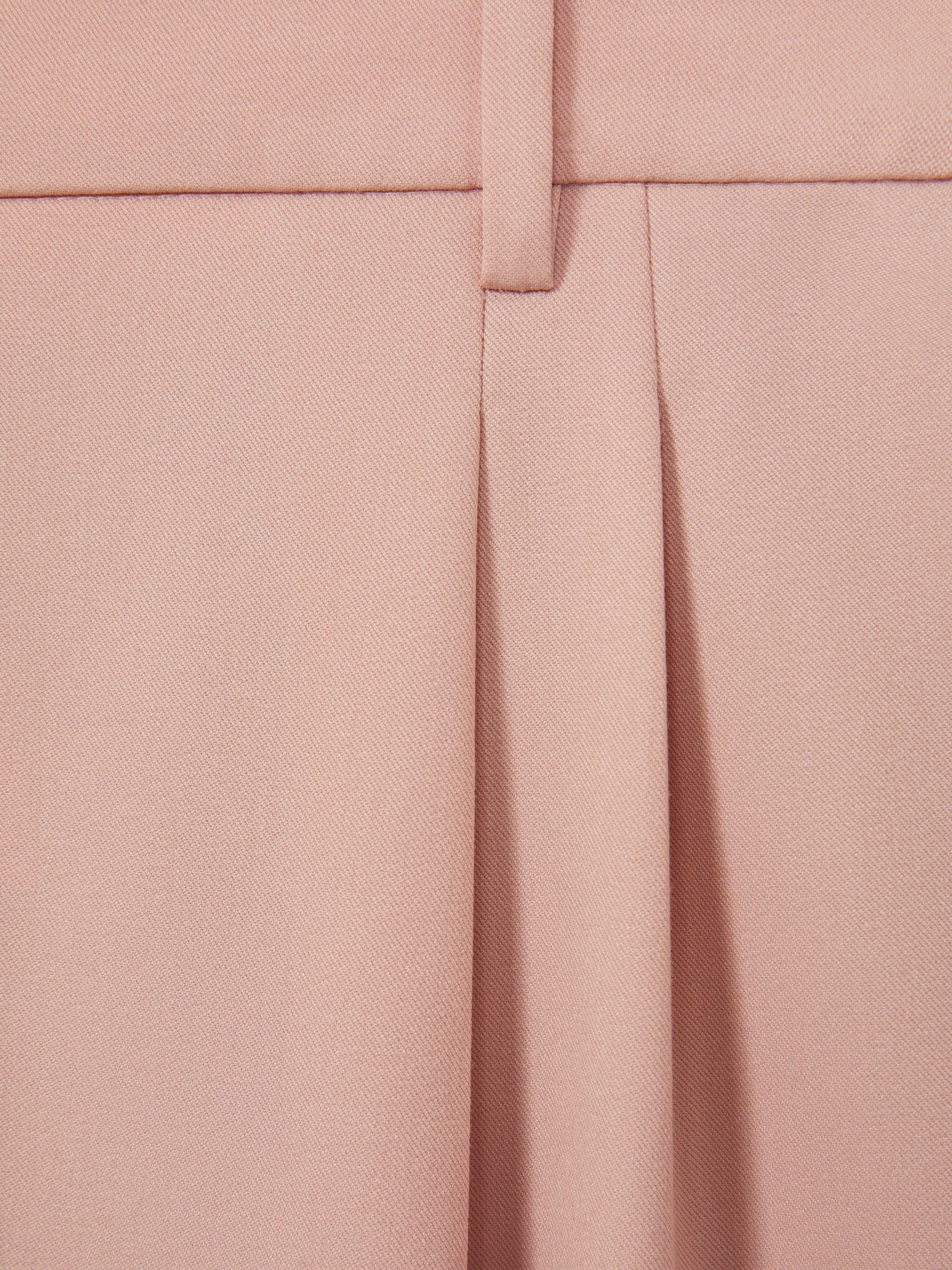 Double Pleat Wide Leg Trousers in Pink