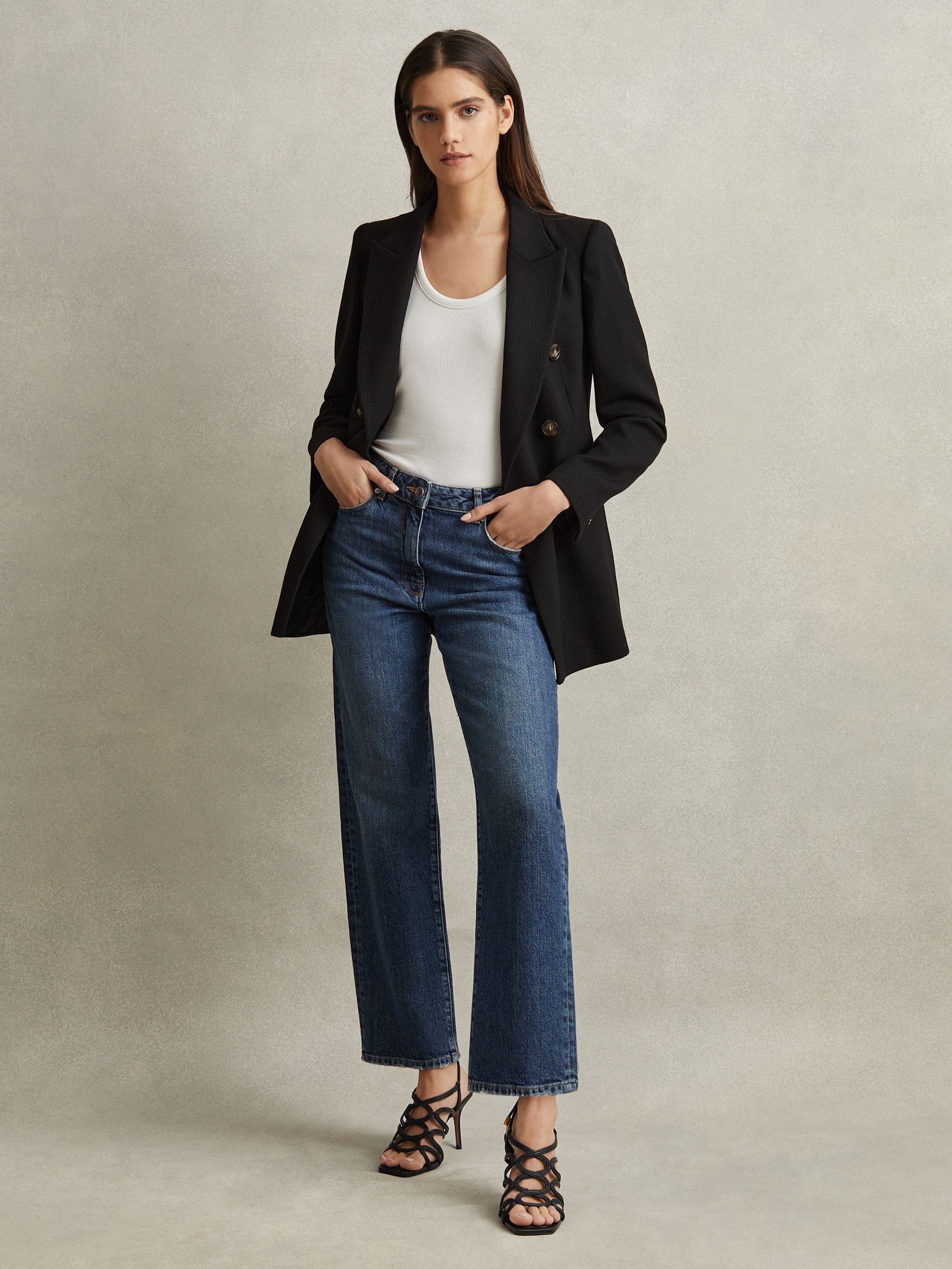 Strappy Open Toe Heeled Sandals in Black