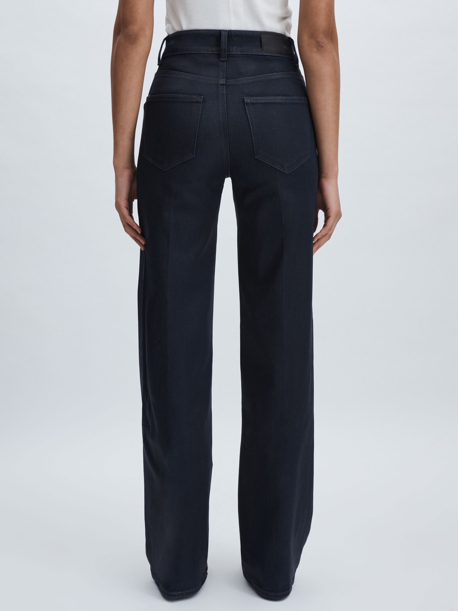 Paige Wide-Leg Coated Jeans in Glazed Indigo
