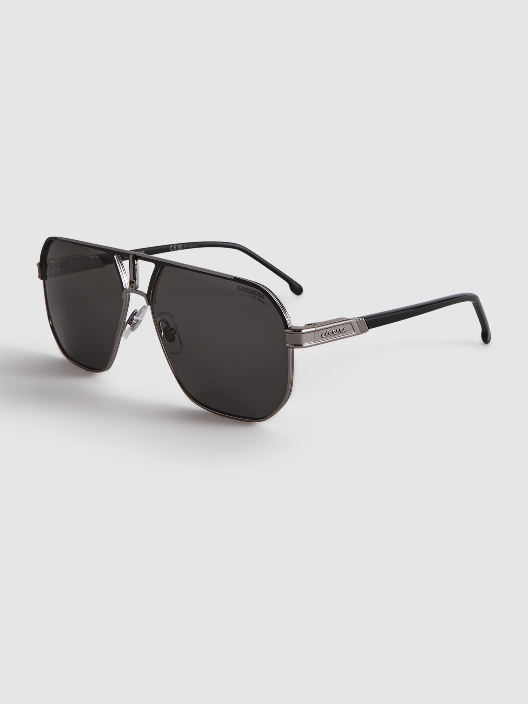 Carrera Eyewear Polarised Rectangular Sunglasses in Black