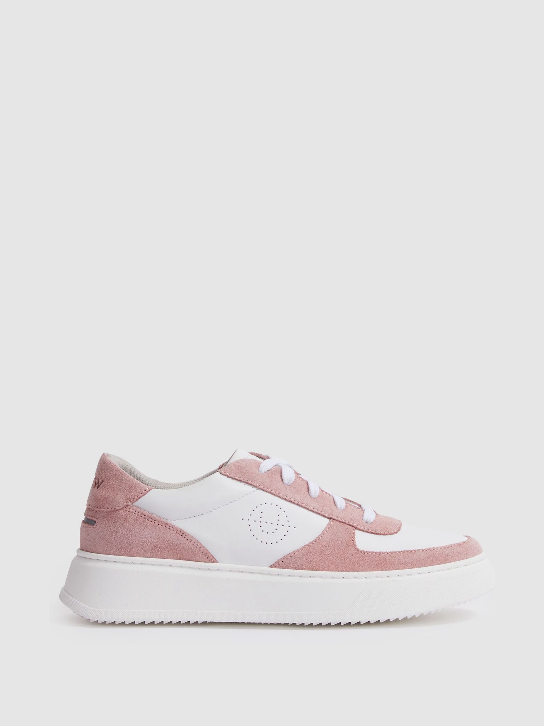 Unseen Footwear Suede and Leather Trainers in Pink/White