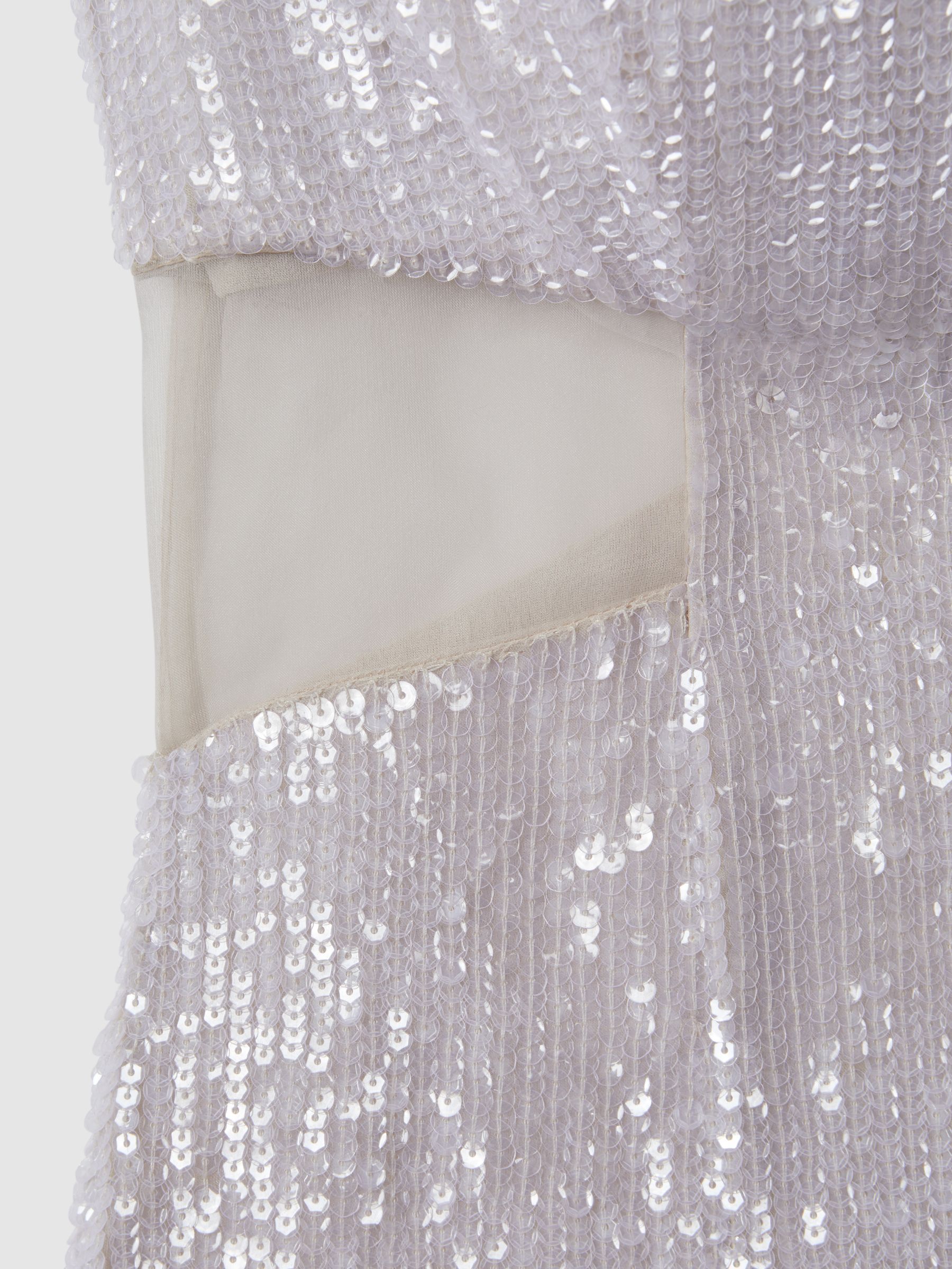 Rachel Gilbert Sequin Cut Out Maxi Dress in White