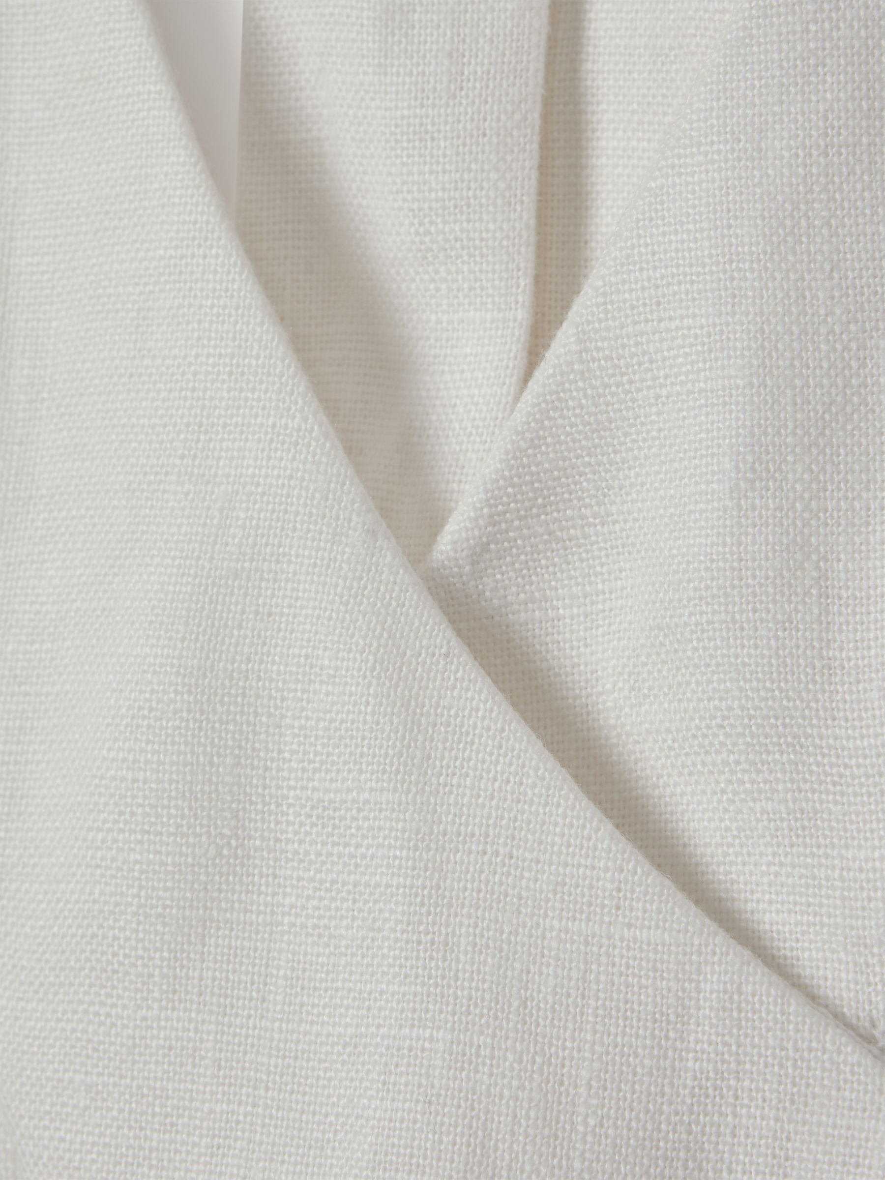 Linen Halter Neck Cropped Top in White