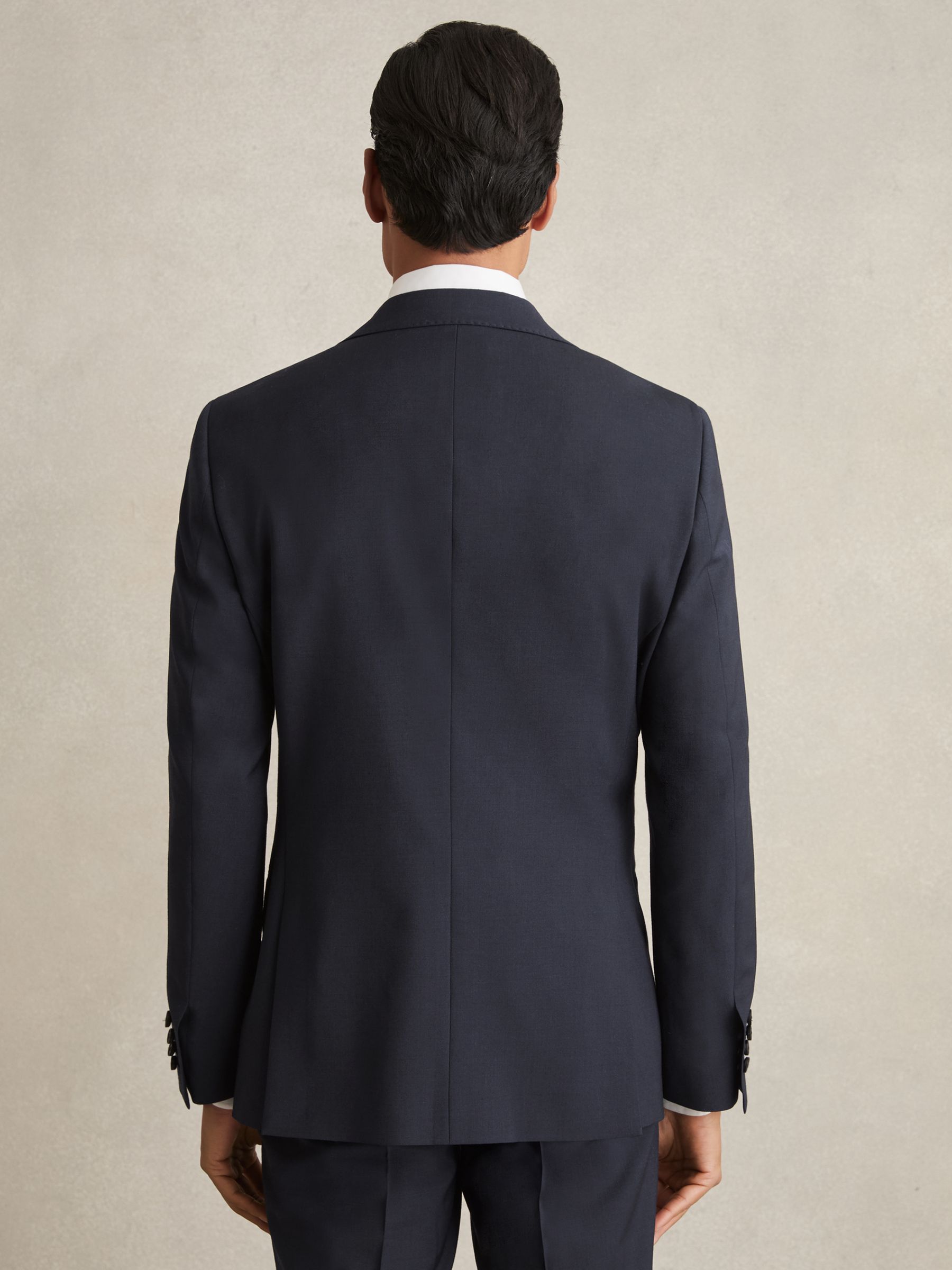 Regular-Fit Single-Breasted Wool-Blend Suit Blazer in Bright Blue