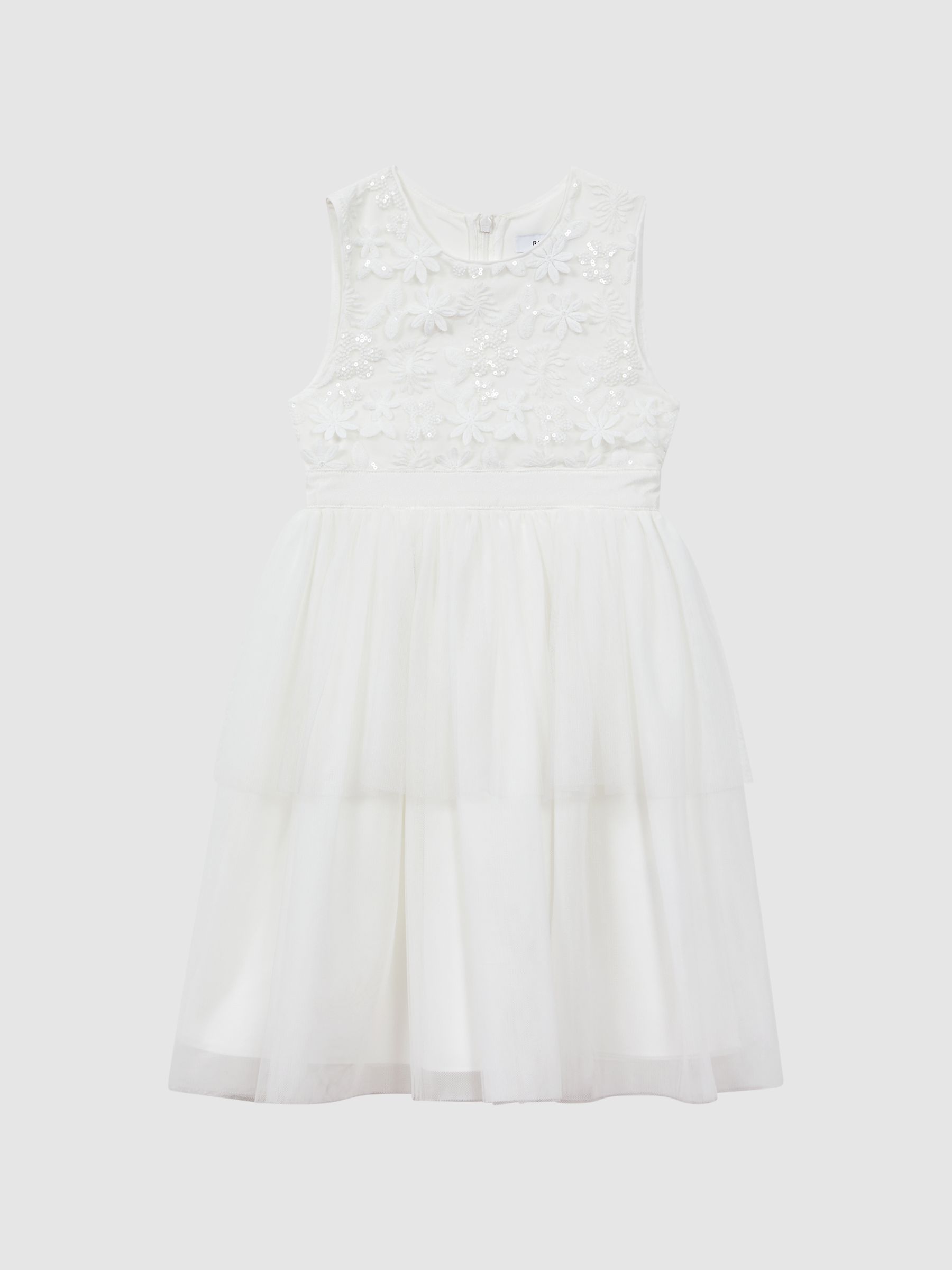 9-13 yrs Embellished Tulle Dress in Ivory