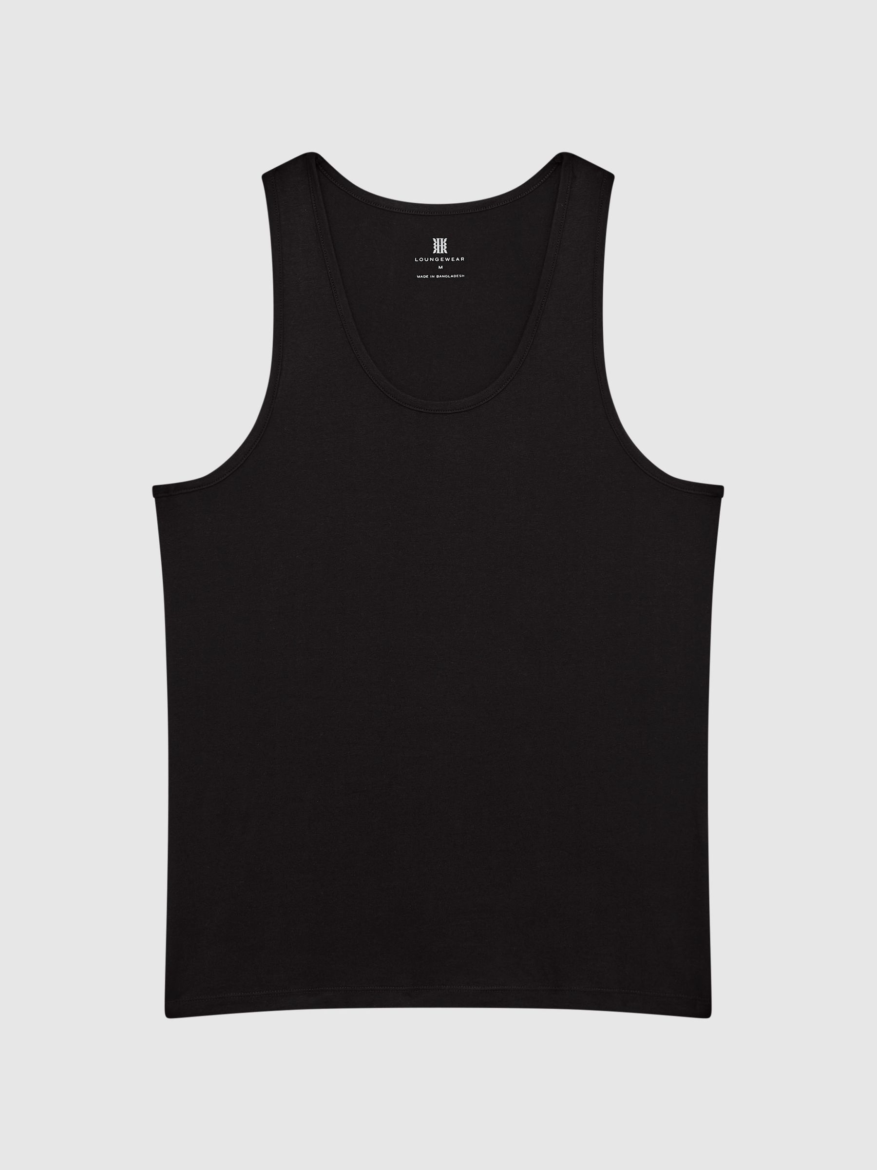 Cotton Stretch Vest in Black