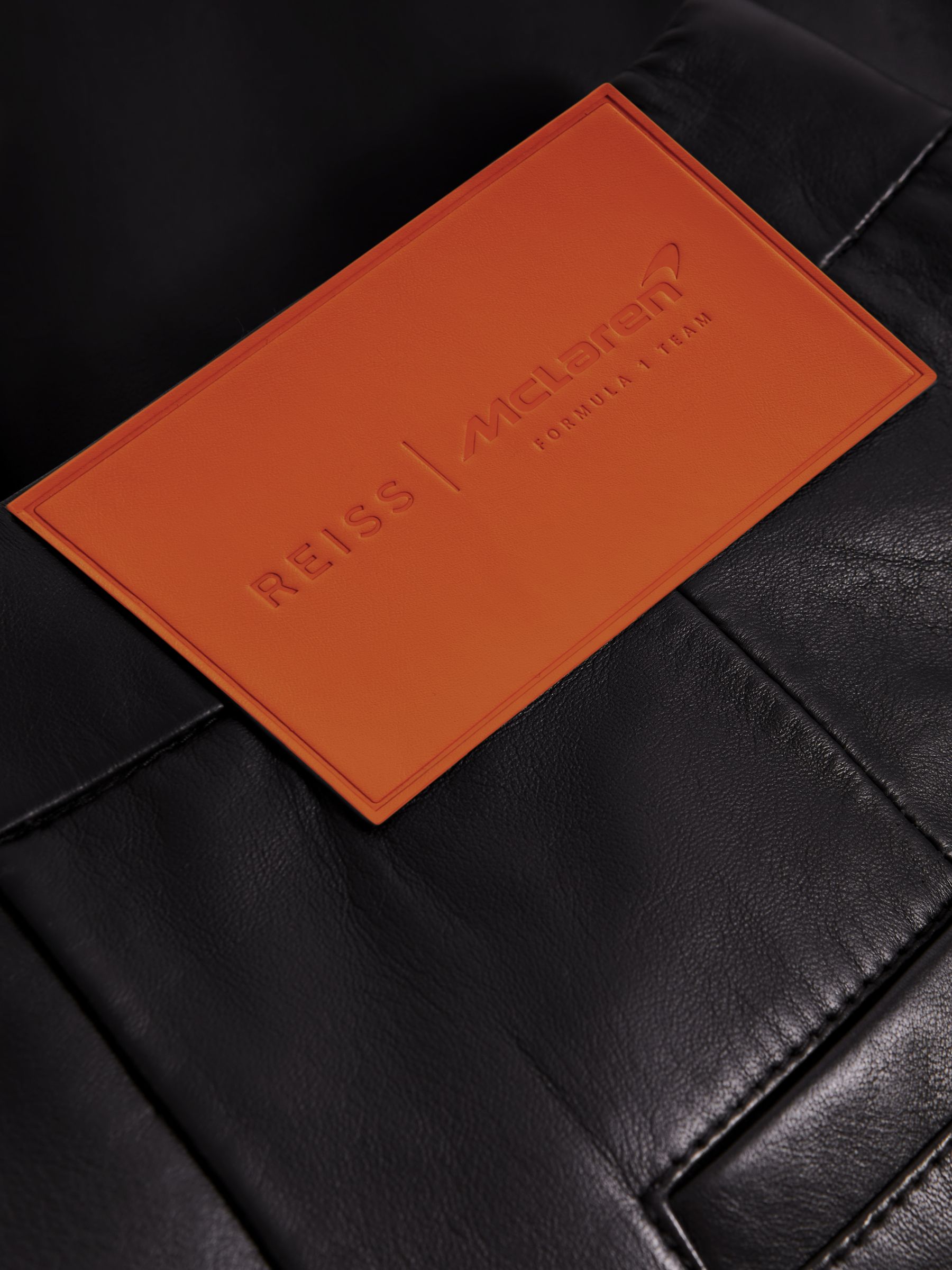 McLaren F1 Front Split Leather Trousers in Black