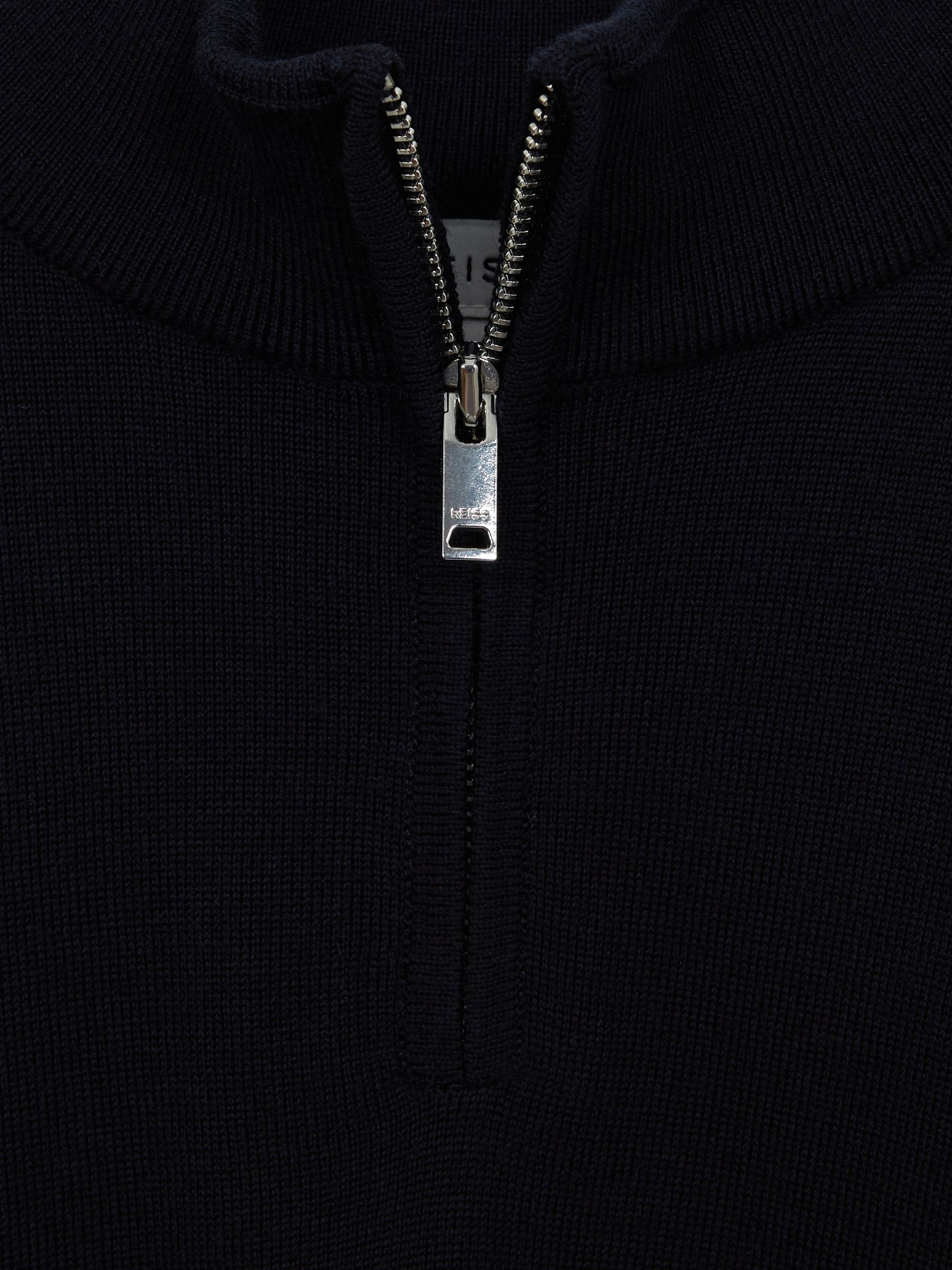 4-9 yrs Merino Wool Zip-Neck Jumper in Navy