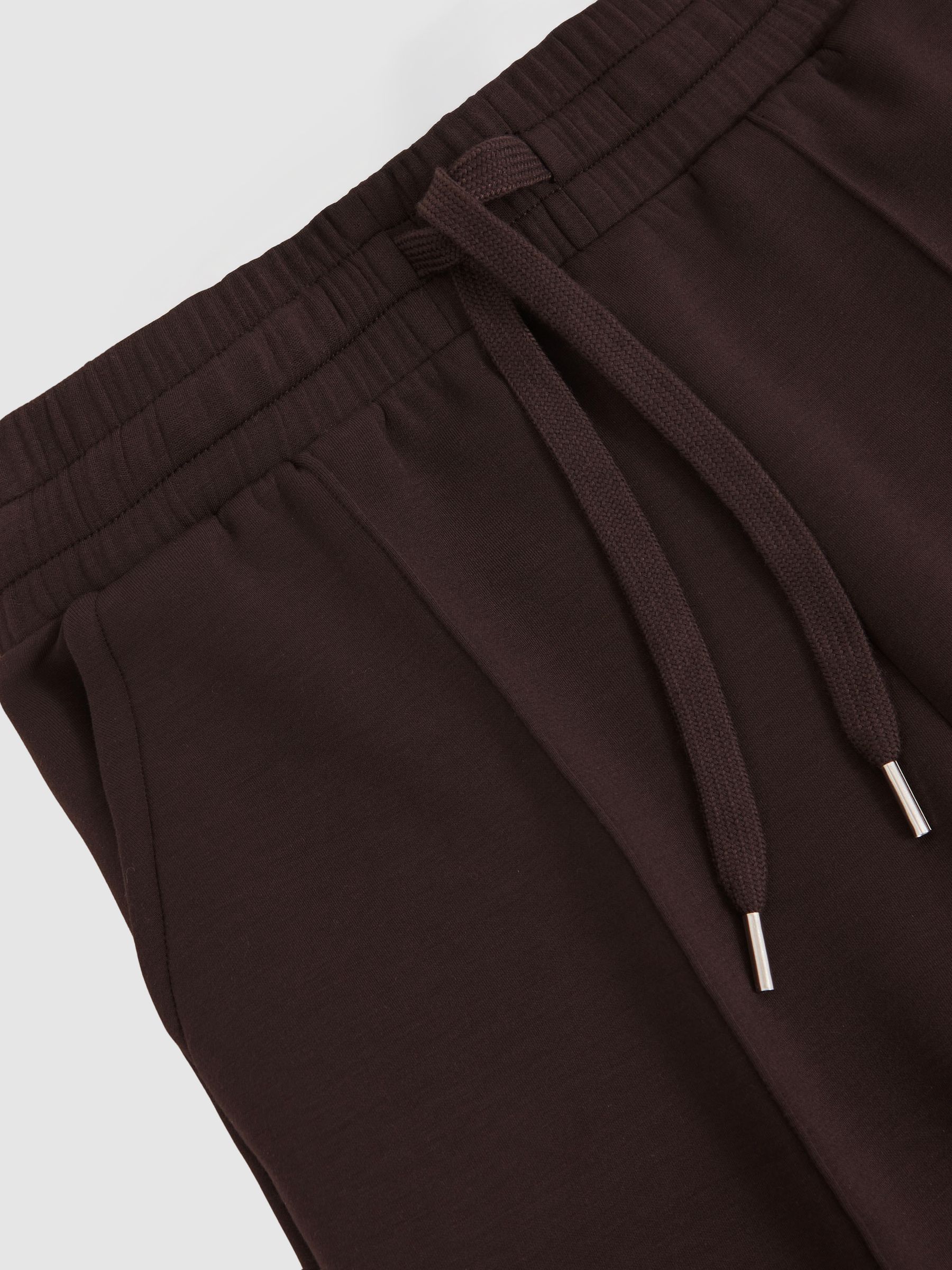 Petite Modal-Blend Interlock Wide-Leg Joggers in Dark Chocolate Brown