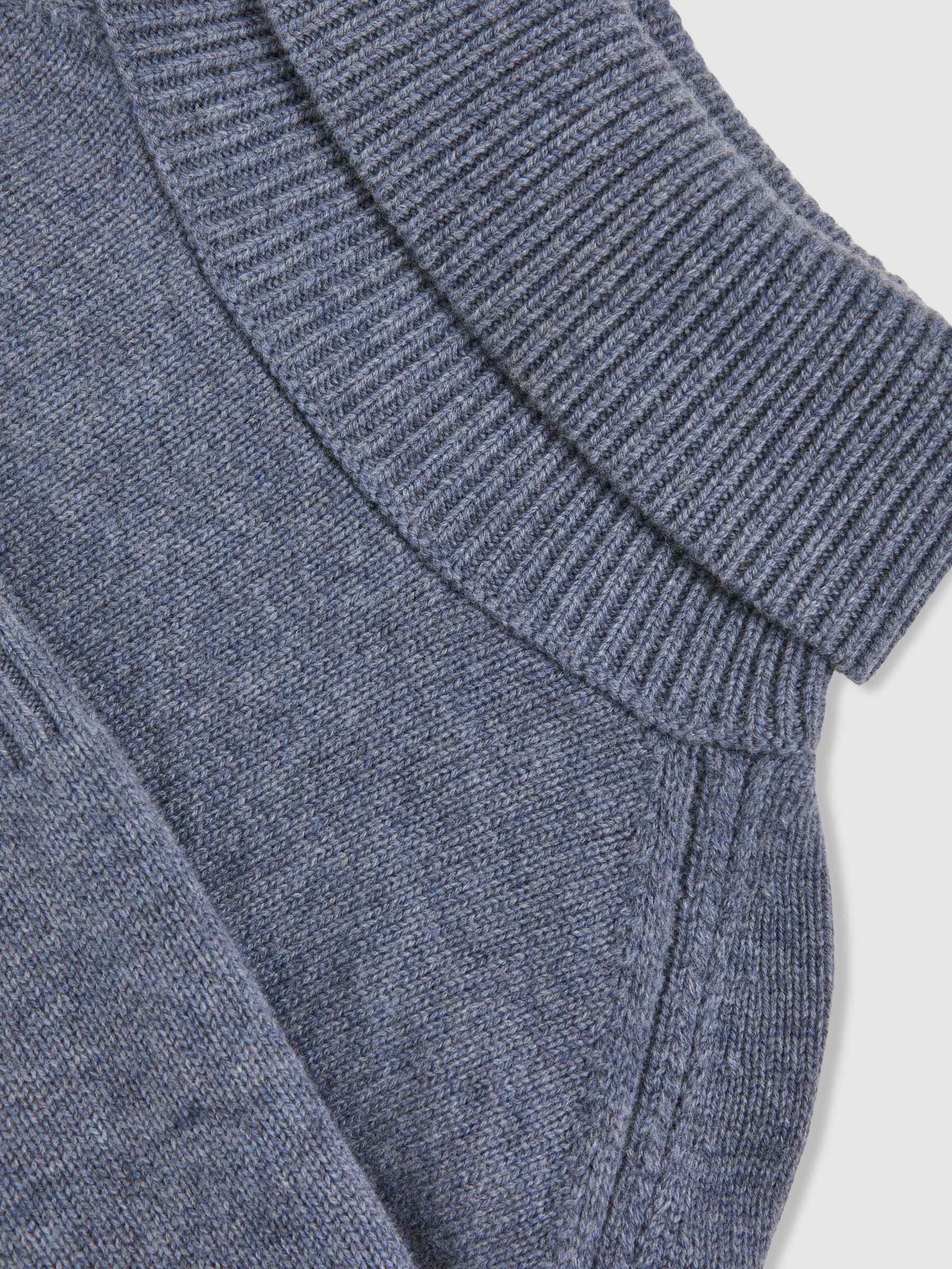 Wool-Cashmere Roll-Neck Jumper in Blue Marl
