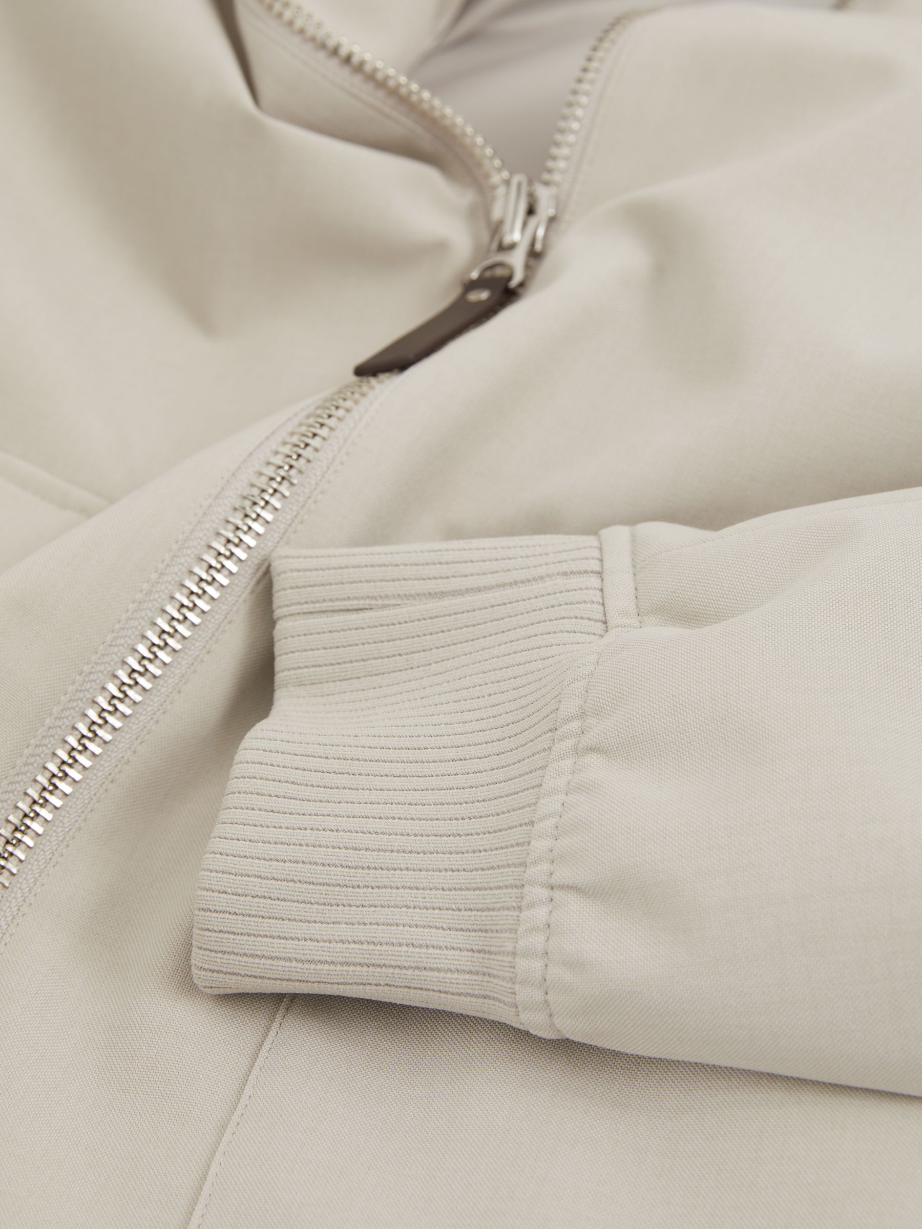 Zip-Through Funnel-Neck Jacket in Stone