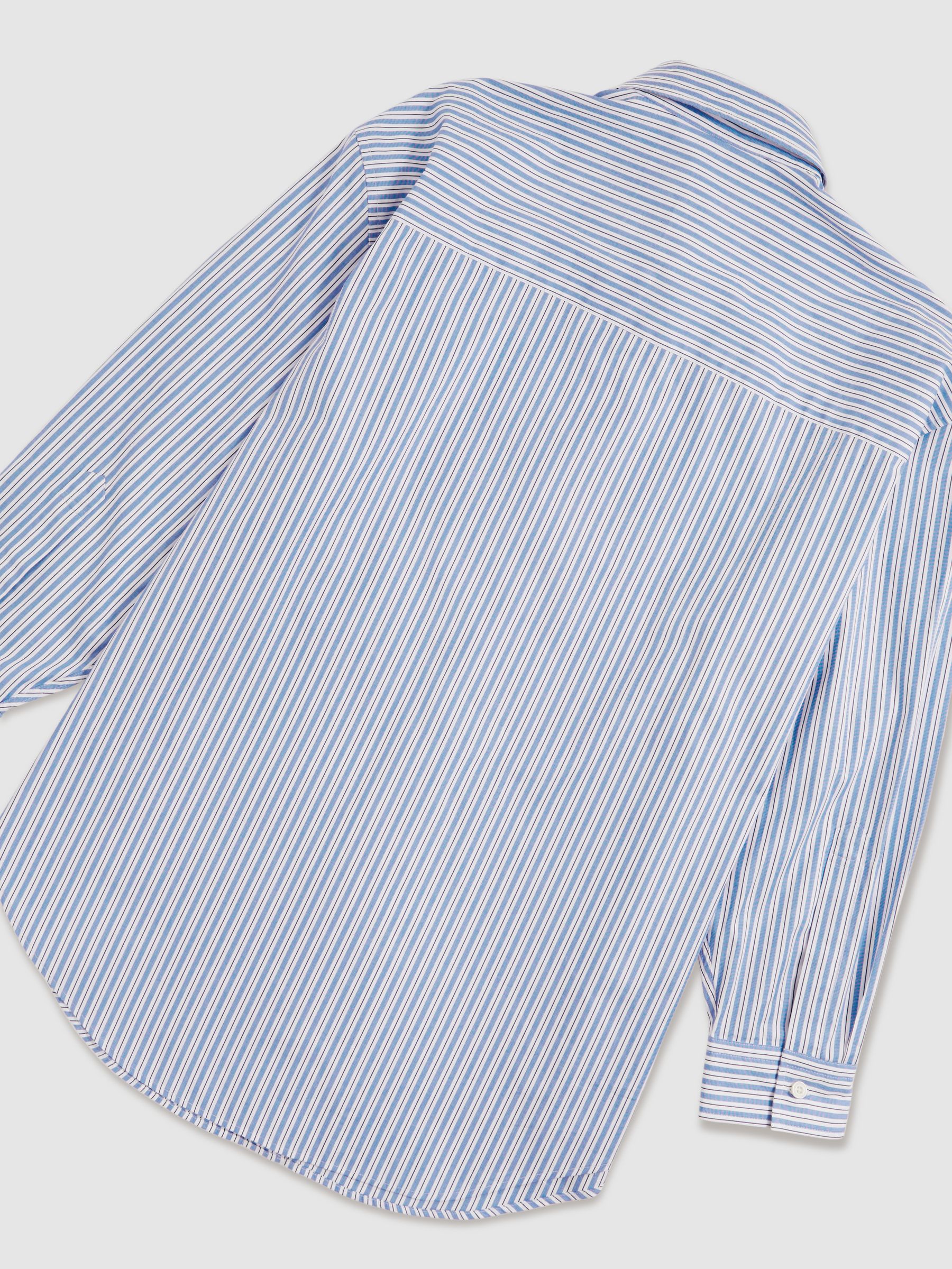 McLaren F1 Team Oversize Stripe Shirt in Soft Blue/White