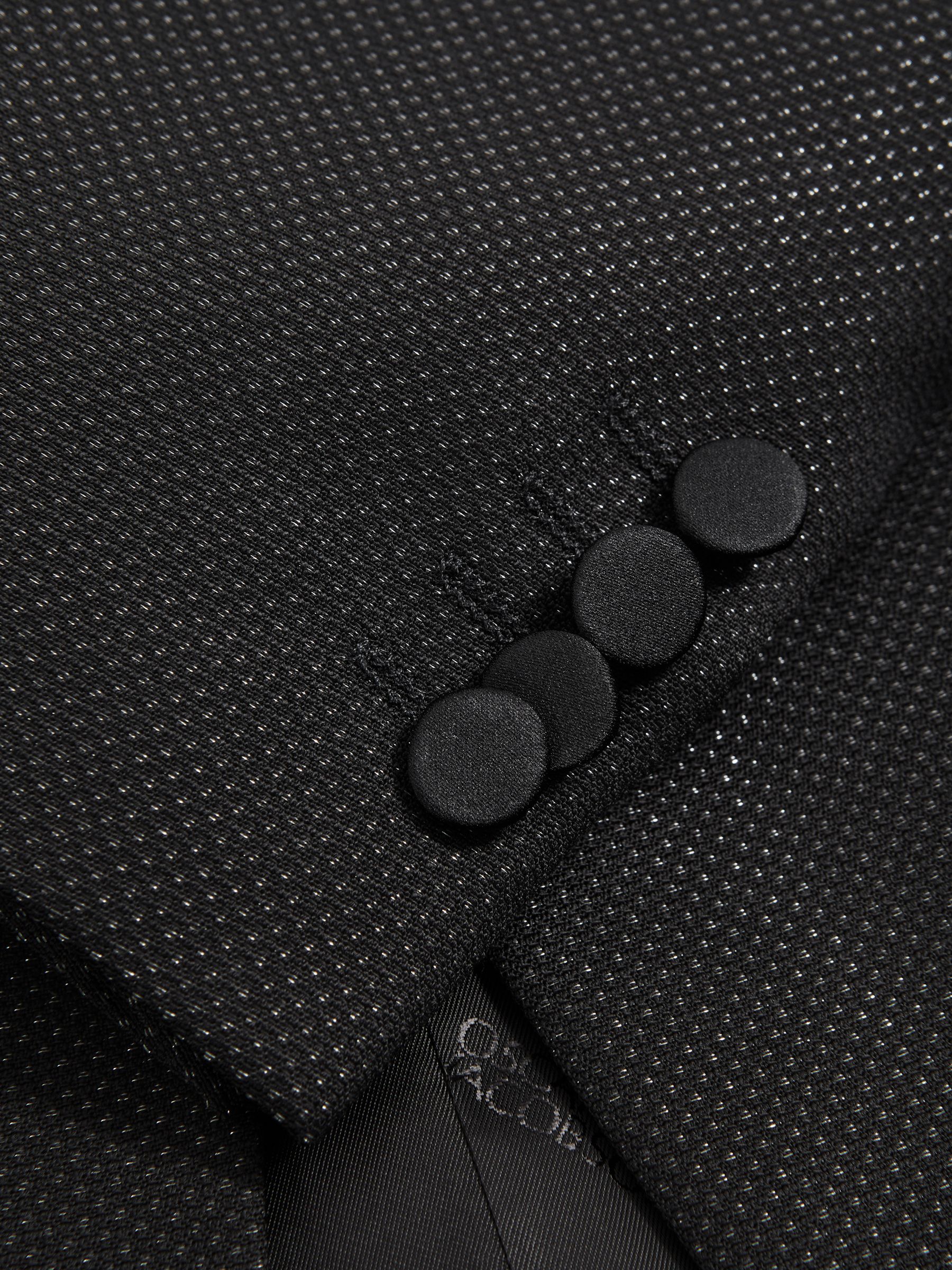 Oscar Jacobson Slim Fit Single Breasted Blazer in Black