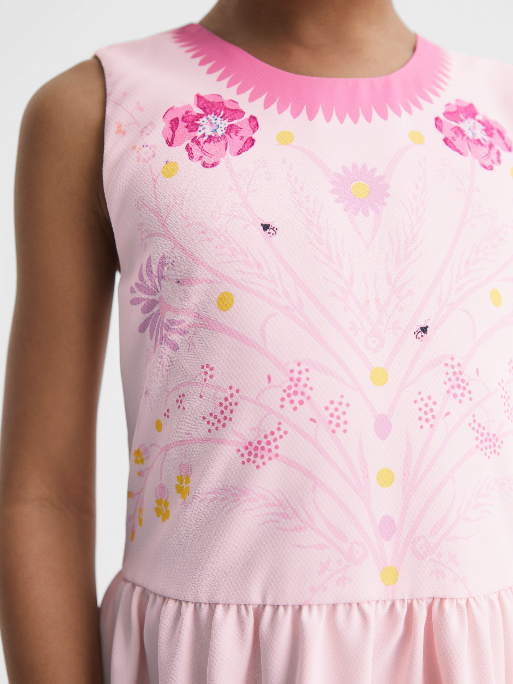 9-12 yrs Sleeveless Floral Print Dress in Pink