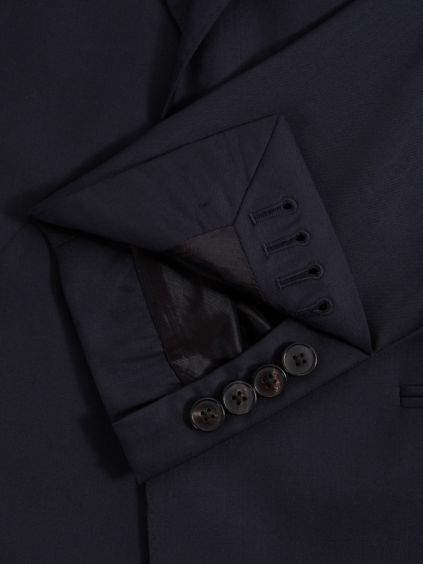 Atelier Wool Cashmere Slim Fit Single Breasted Blazer in Midnight Navy