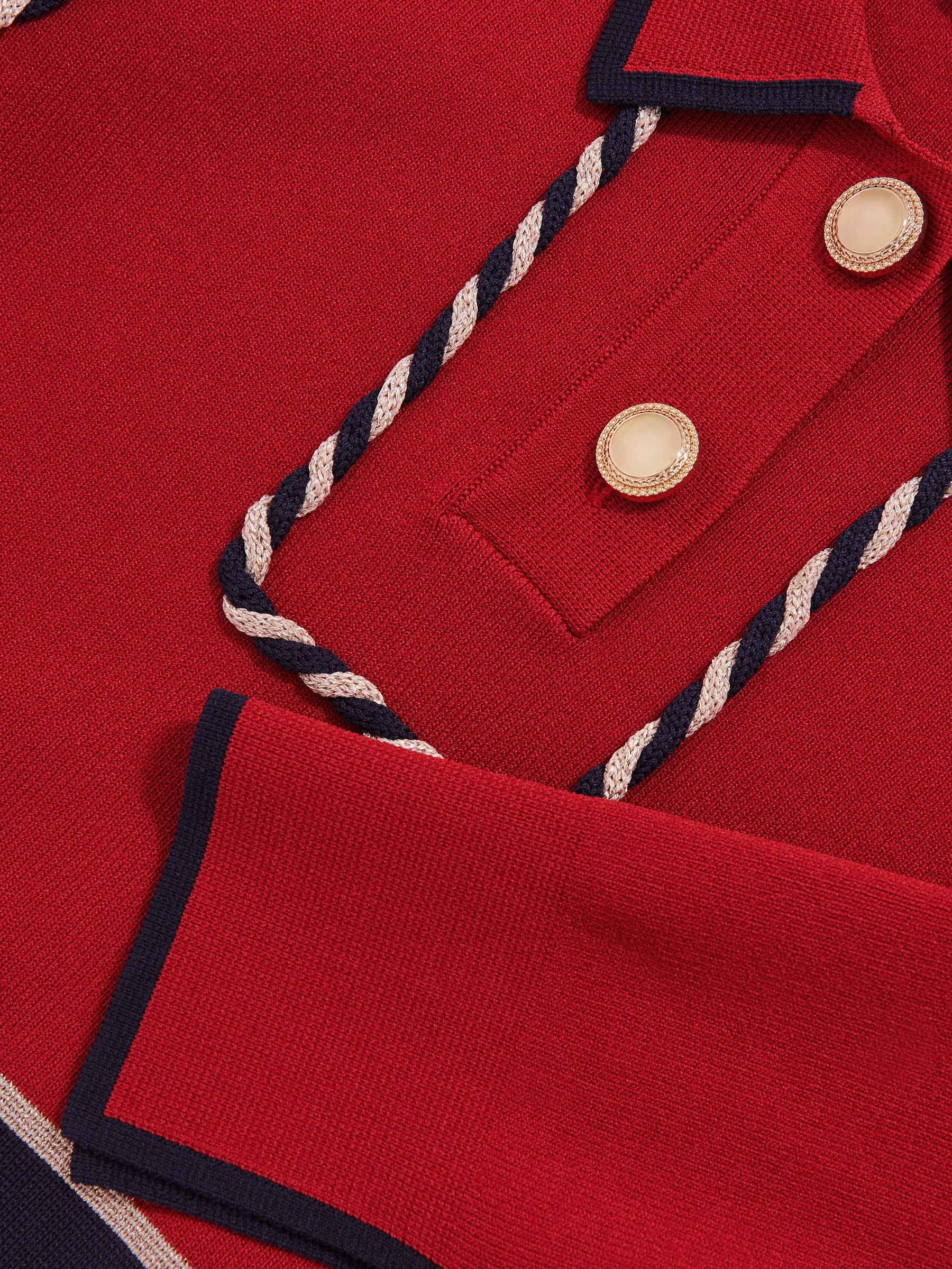 3-9 yrs Piped Knitted Skater Dress in Red