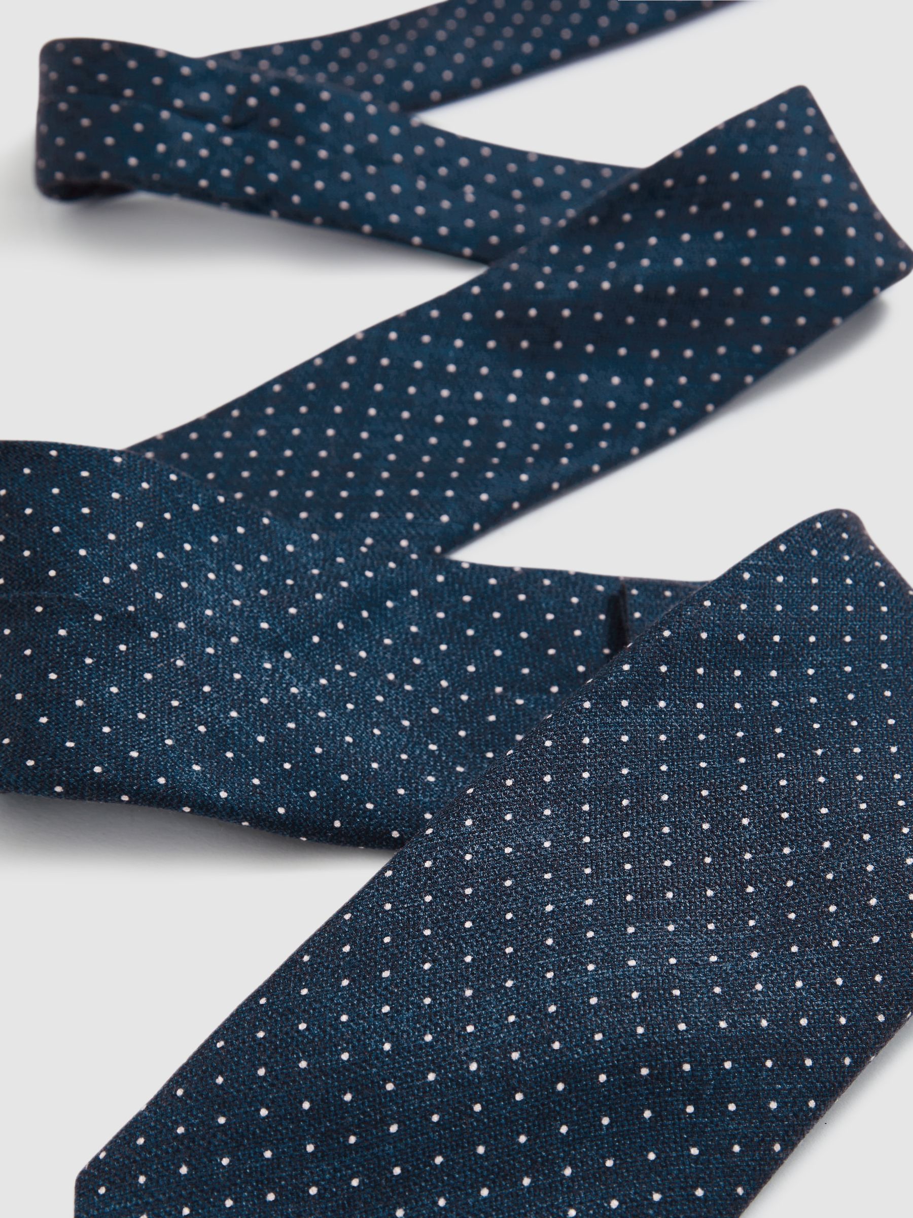 Silk Pin-Dot Tie in Navy