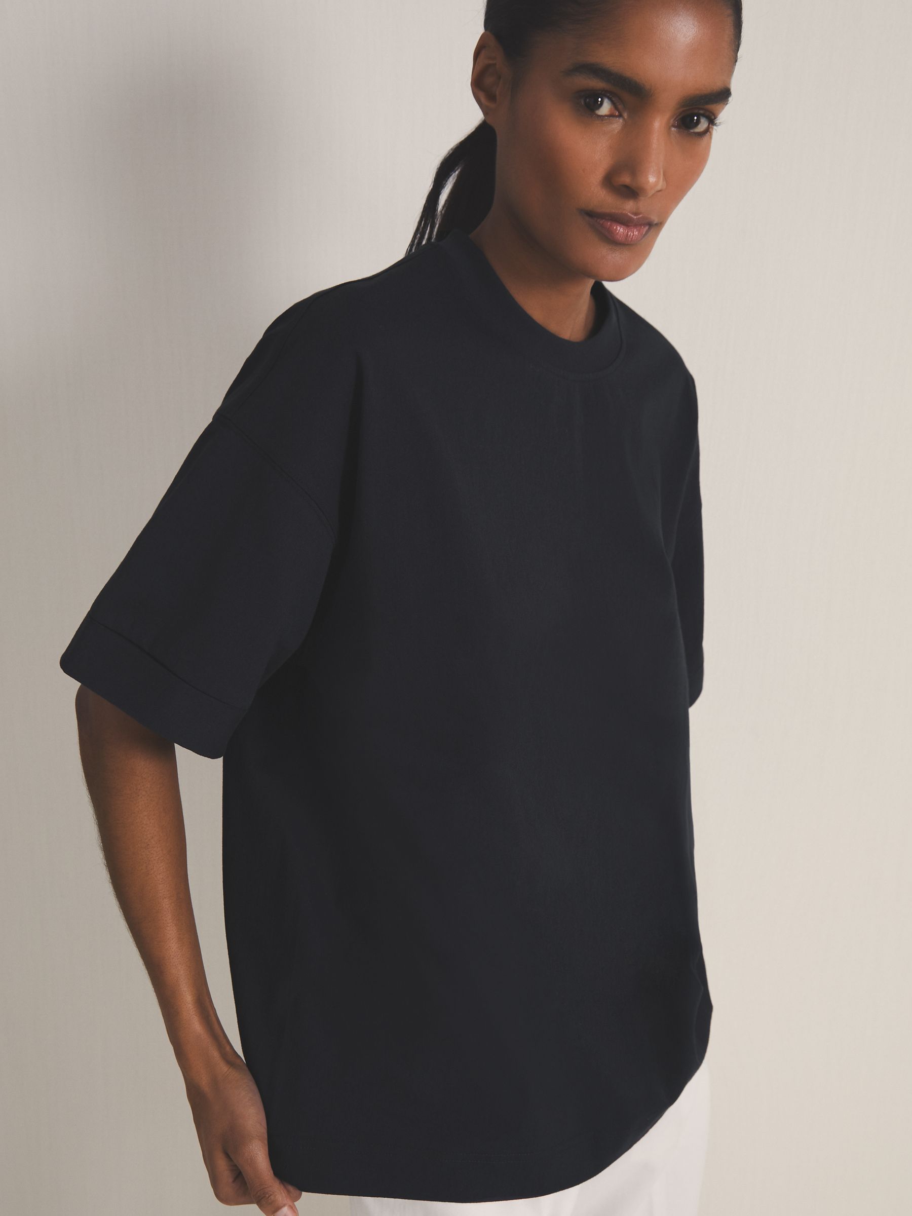 Reiss | Les 100 Ciels Oversize T-Shirt in Navy