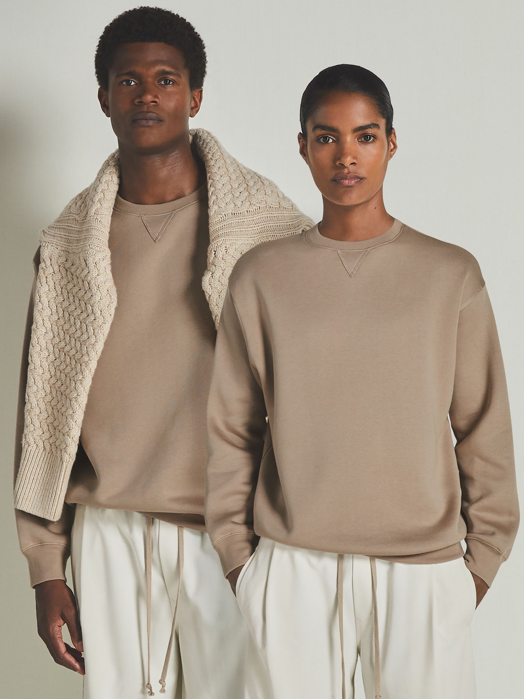 Reiss | Les 100 Ciels Oversized Sweatshirt in Camel