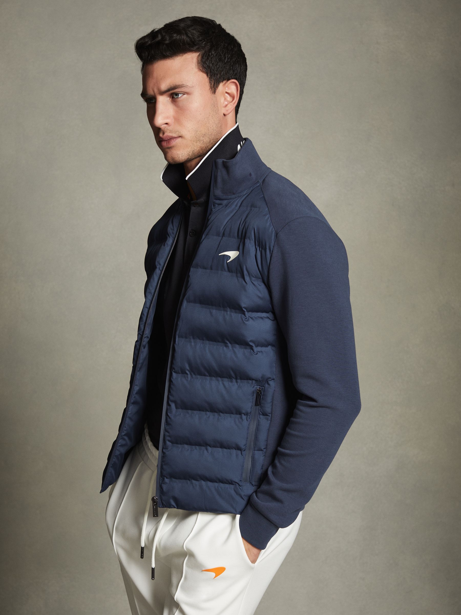 McLaren F1 Hybrid Quilt and Jersey Jacket in Airforce Blue