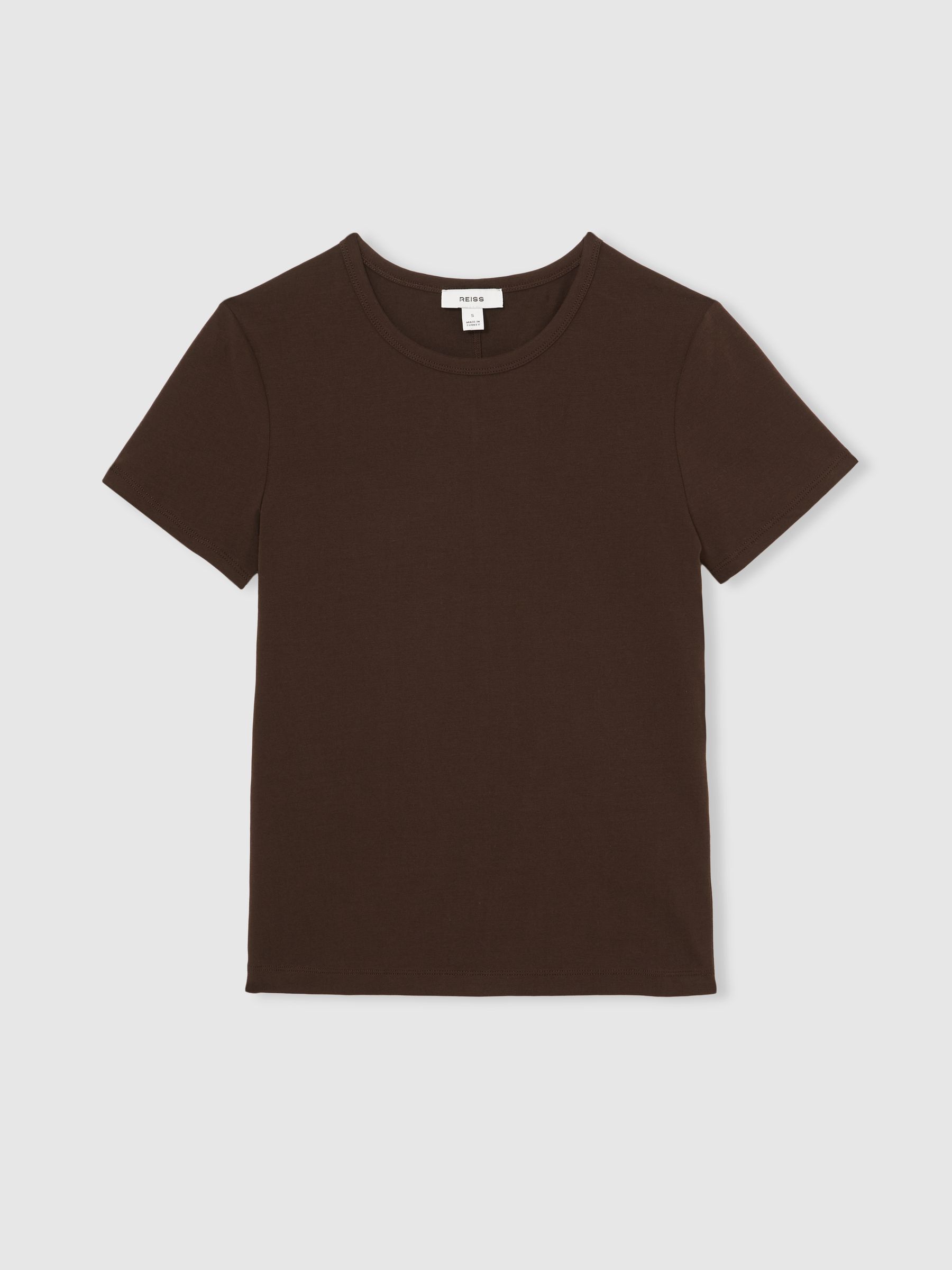 Stretch-Cotton Crew-Neck T-Shirt in Chocolate Brown