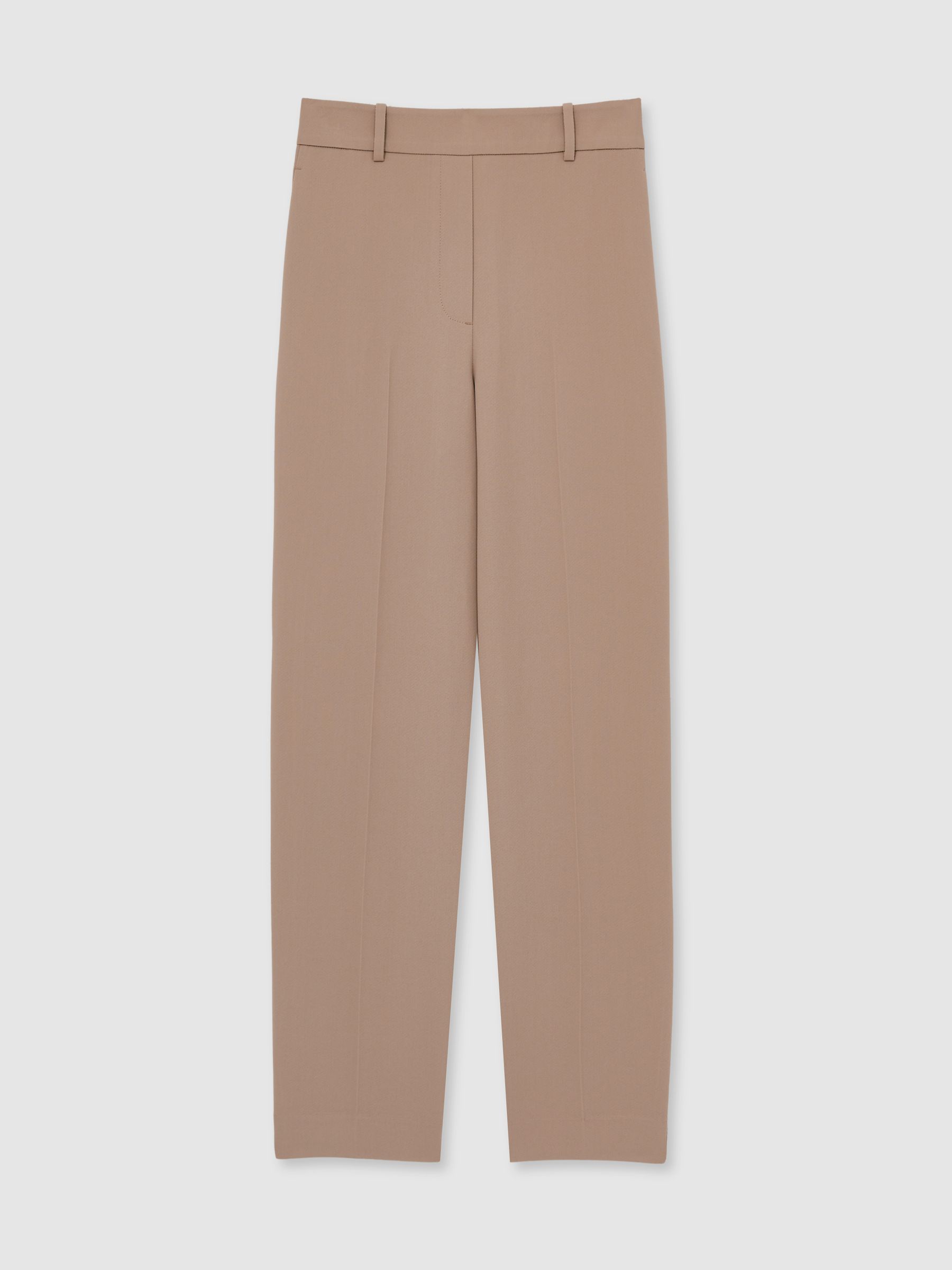 Petite Tapered Elasticated-Waist Trousers in Mink Neutral