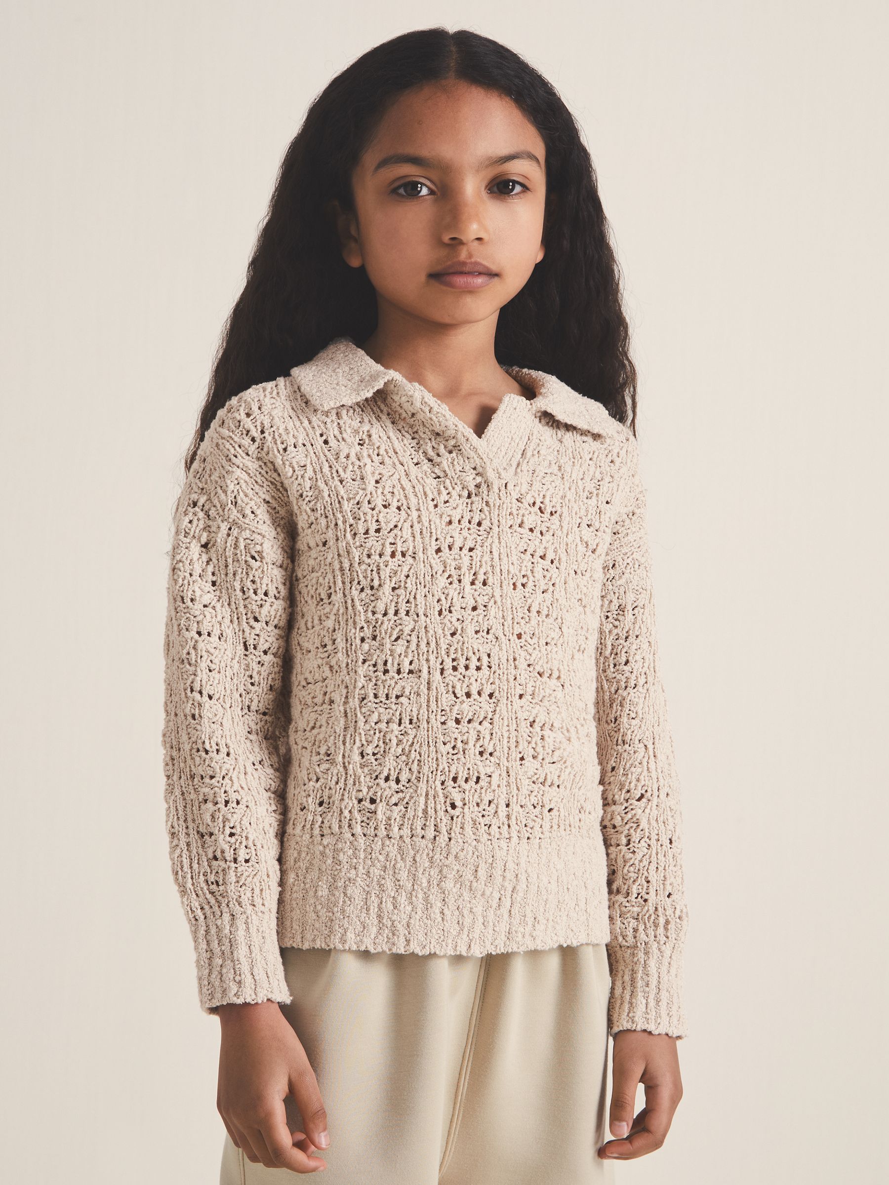 9-13 yrs Reiss | 100 Ciels Bouclé Jumper in Neutral
