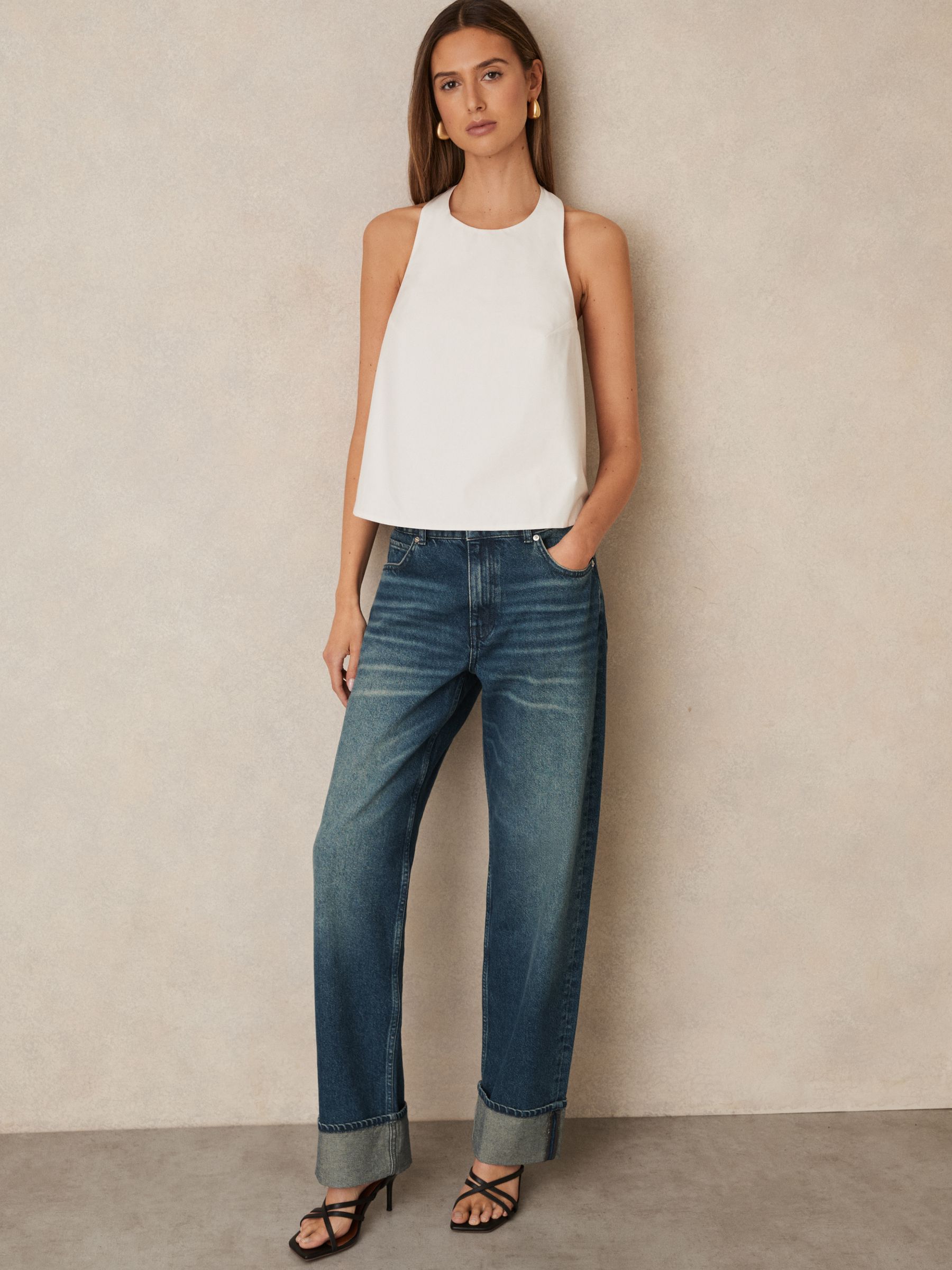 Cotton Belt-Halterneck Top in Ivory