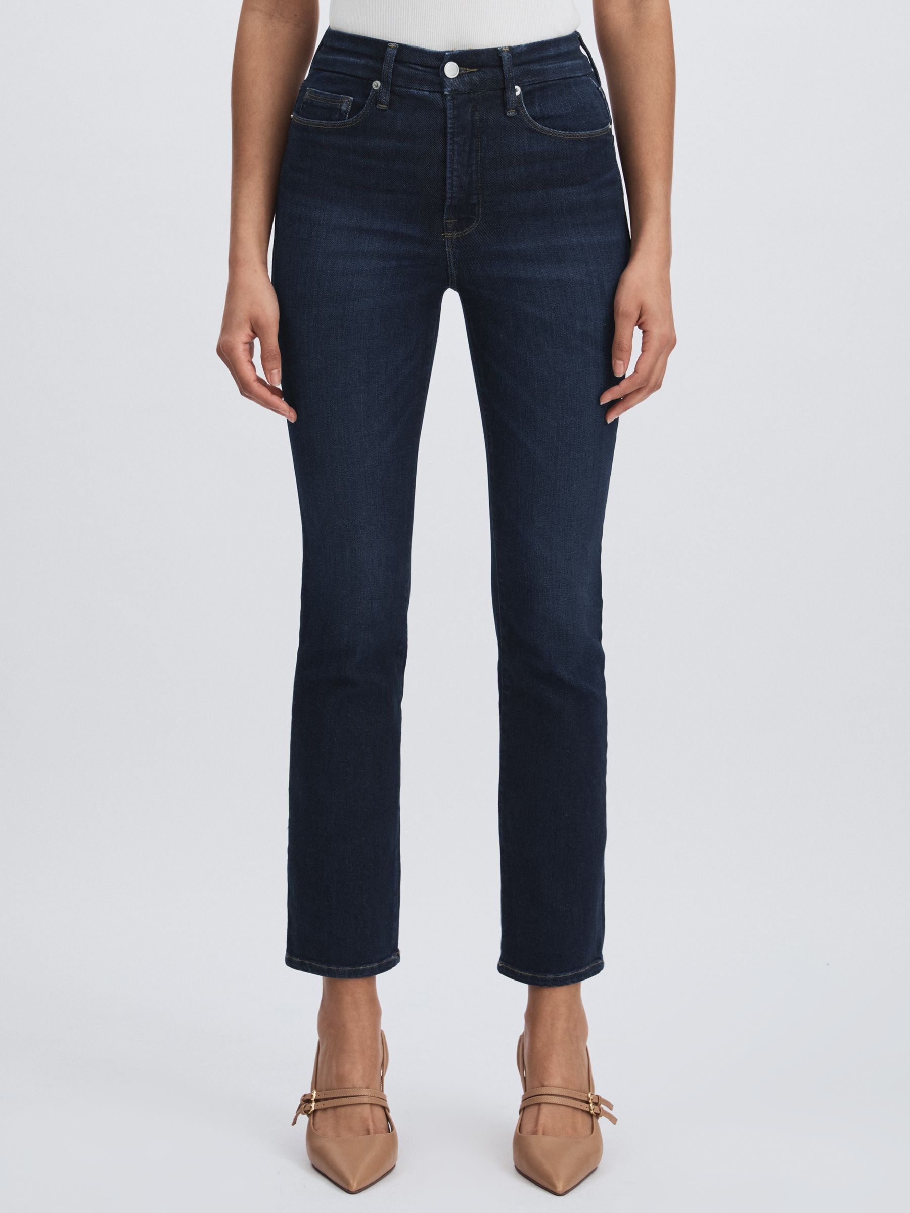 Good American Straight-Leg Jeans in Indigo