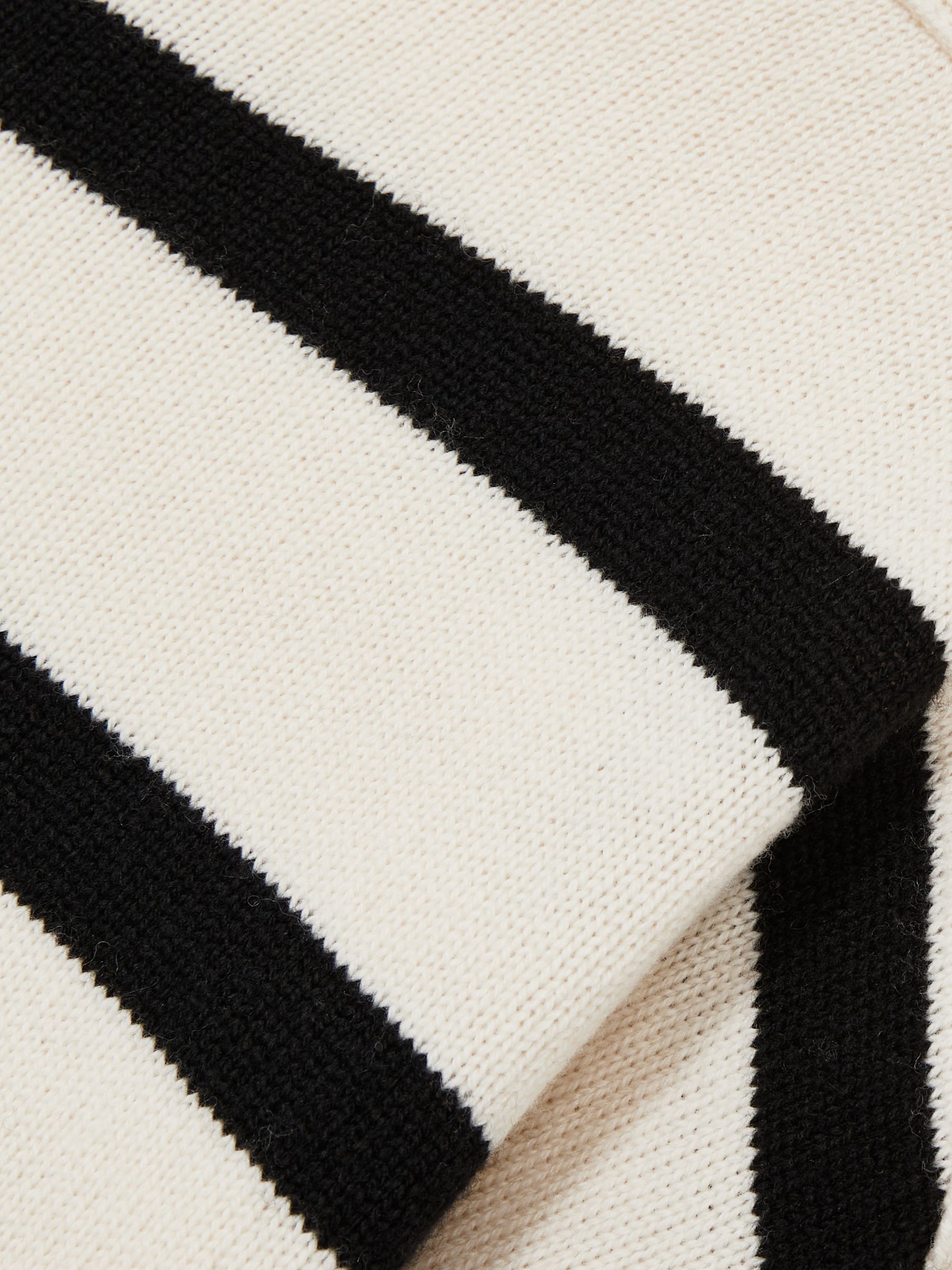 Paige Wool Blend White Jumper in White Stripes