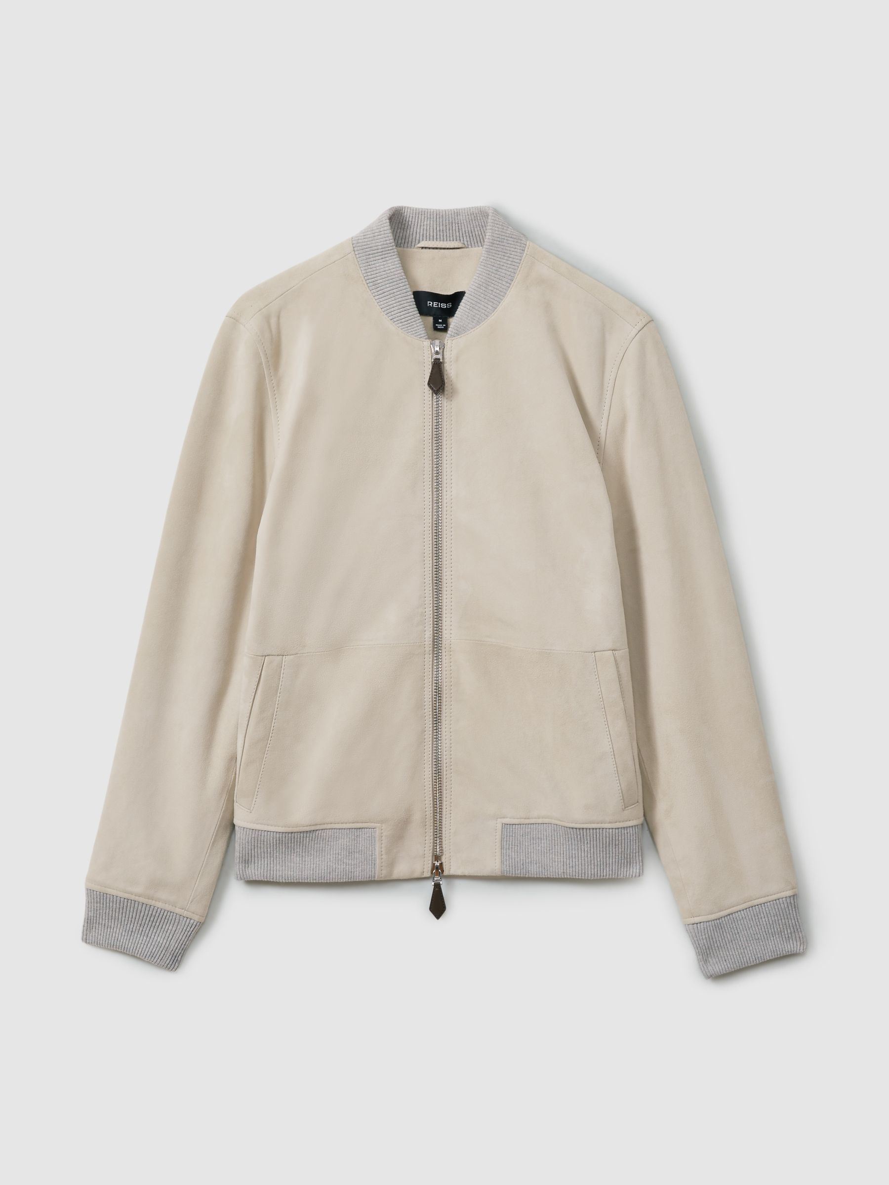 Diego Off White Suede Bomber Jacket