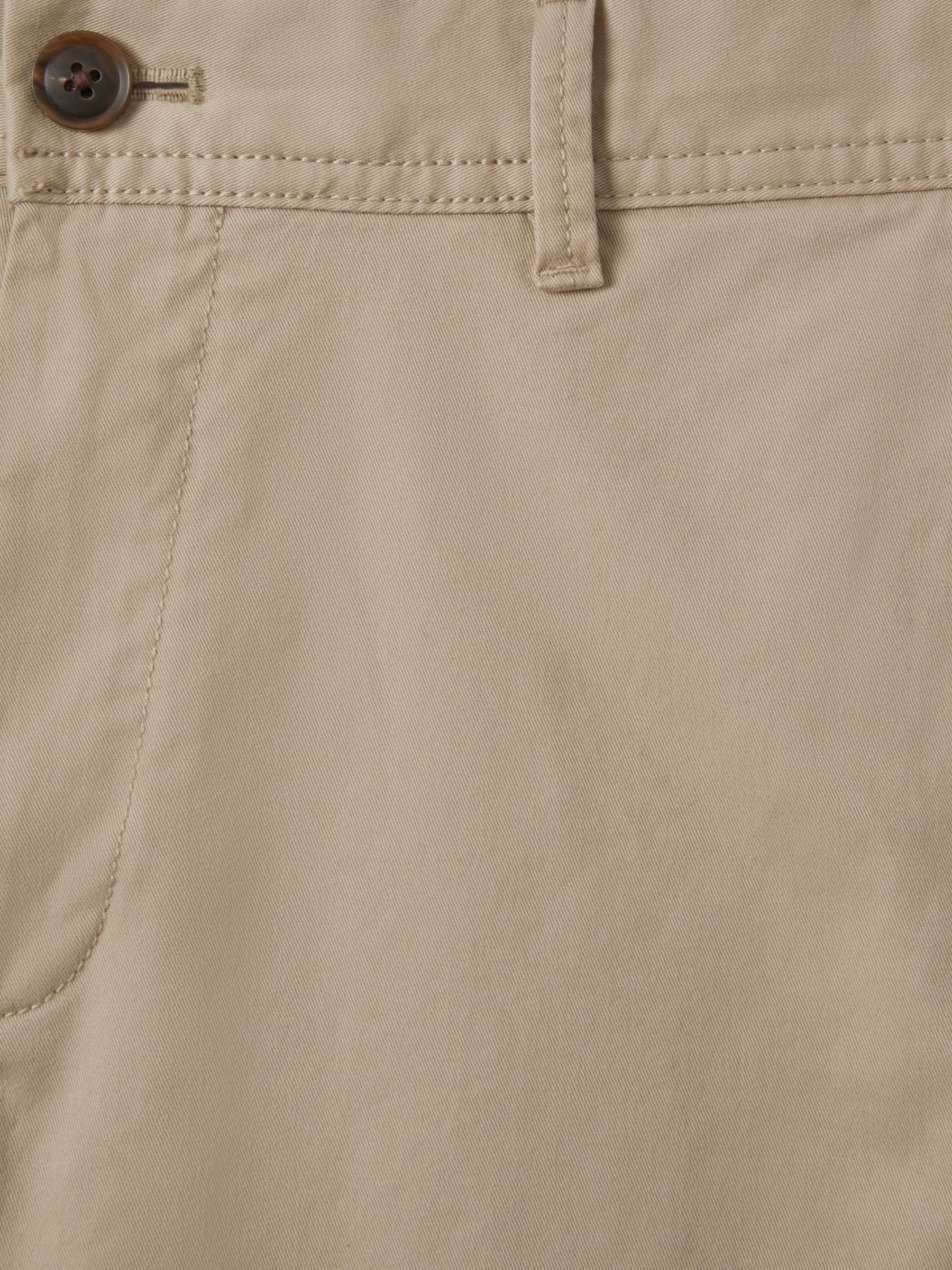 Washed Cotton Slim Fit Chino in Stone