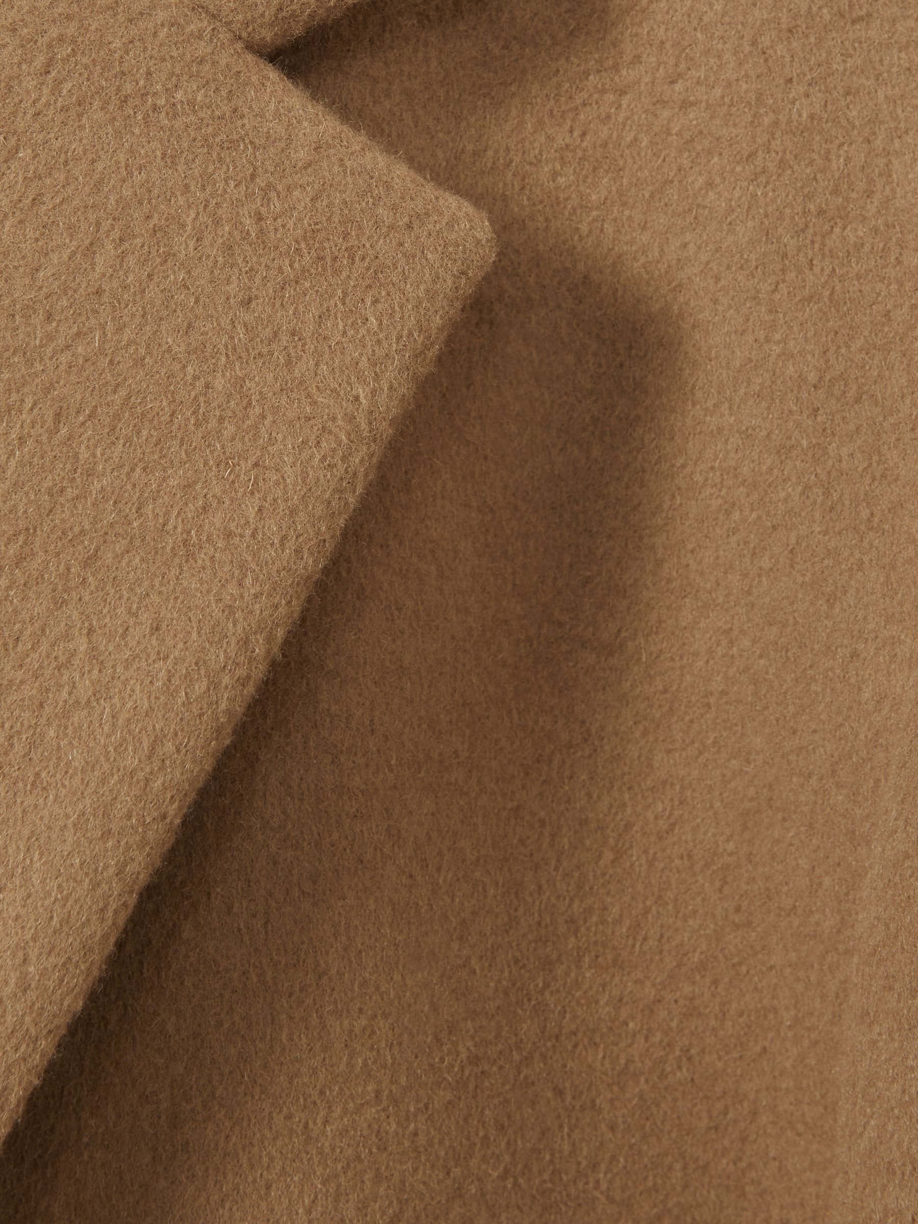 Wool Blend Single Breasted Epsom Overcoat in Camel