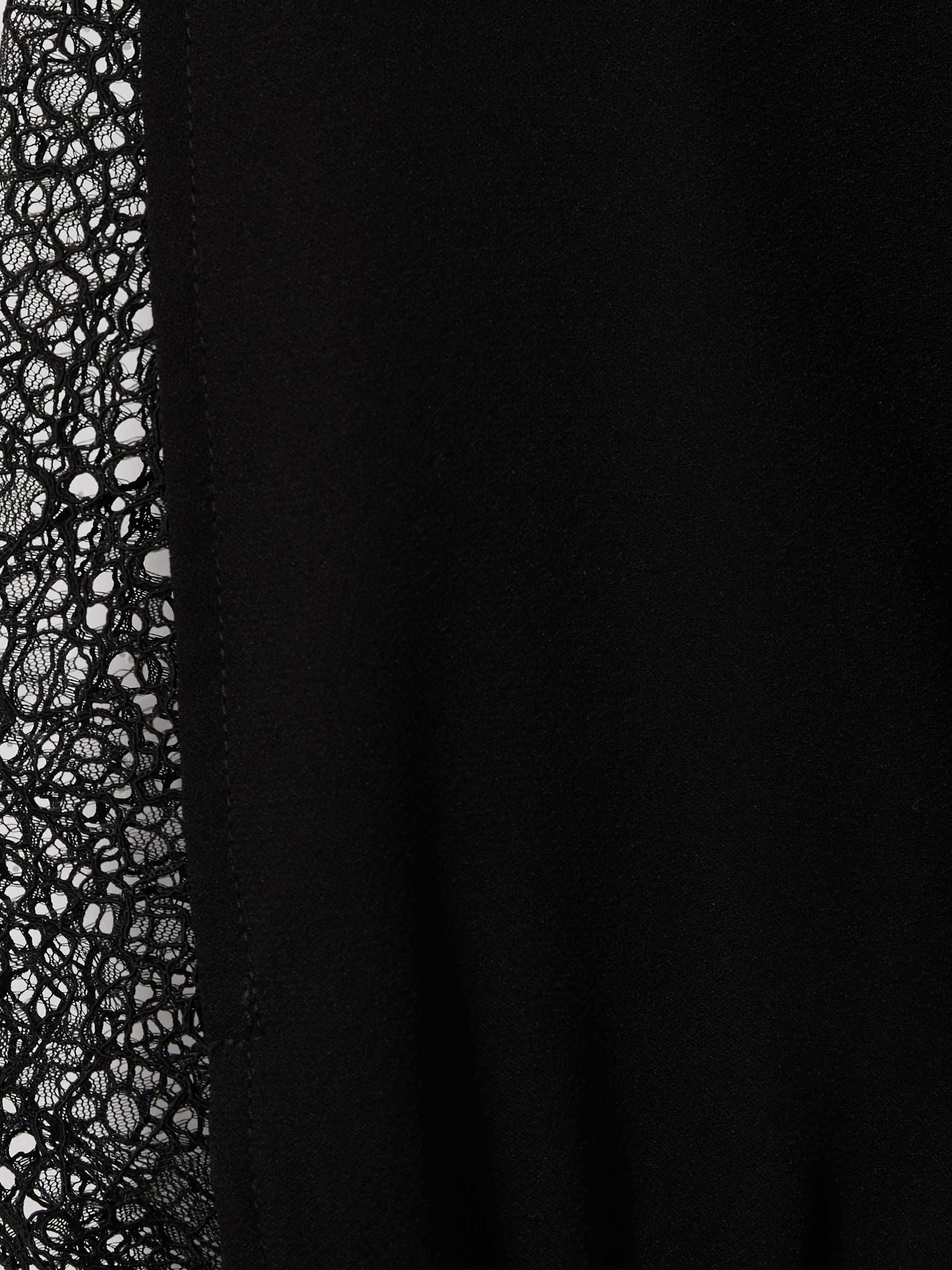 Lace Insert Blouse in Black