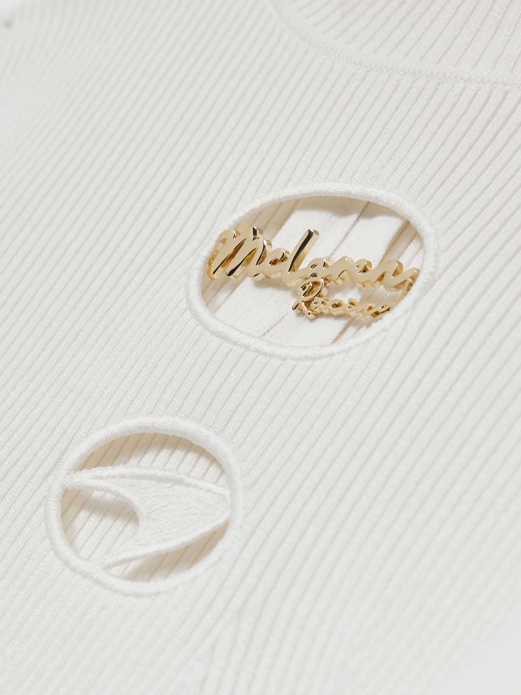 McLaren F1 Team Cut-Out Knit Crop Top in White