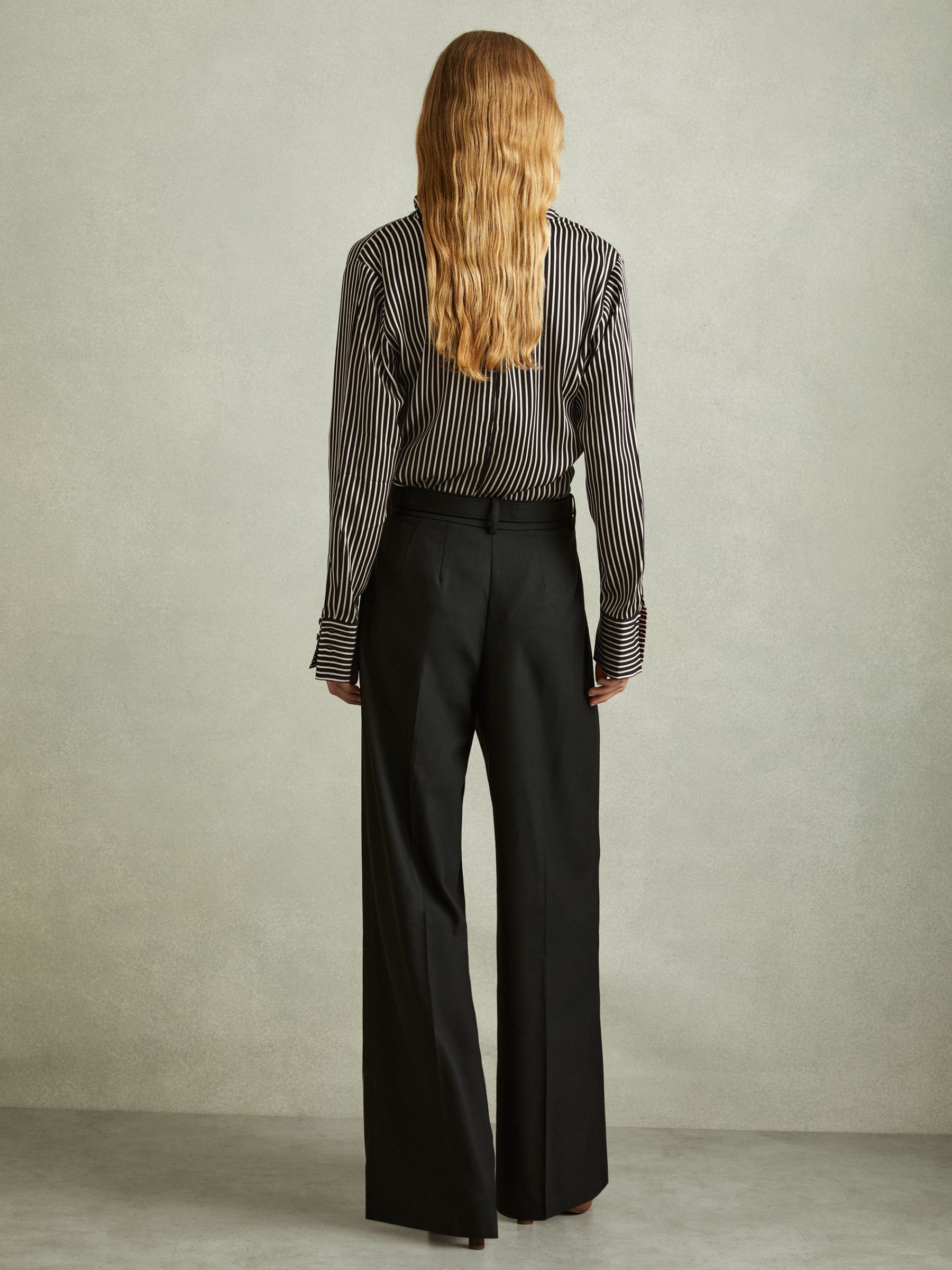 Addison Black Striped Cowl Neck Top