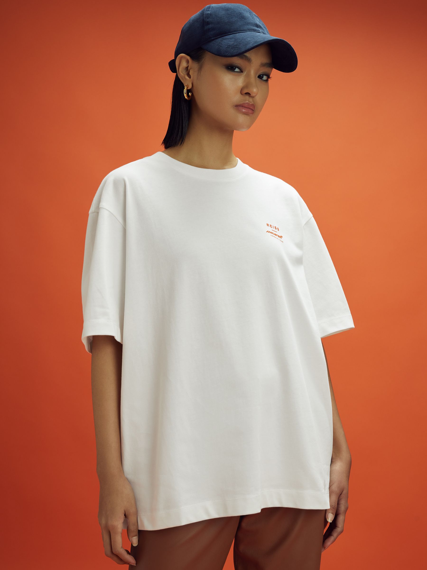 McLaren F1 Oversized Cotton Crew Neck T-Shirt in White