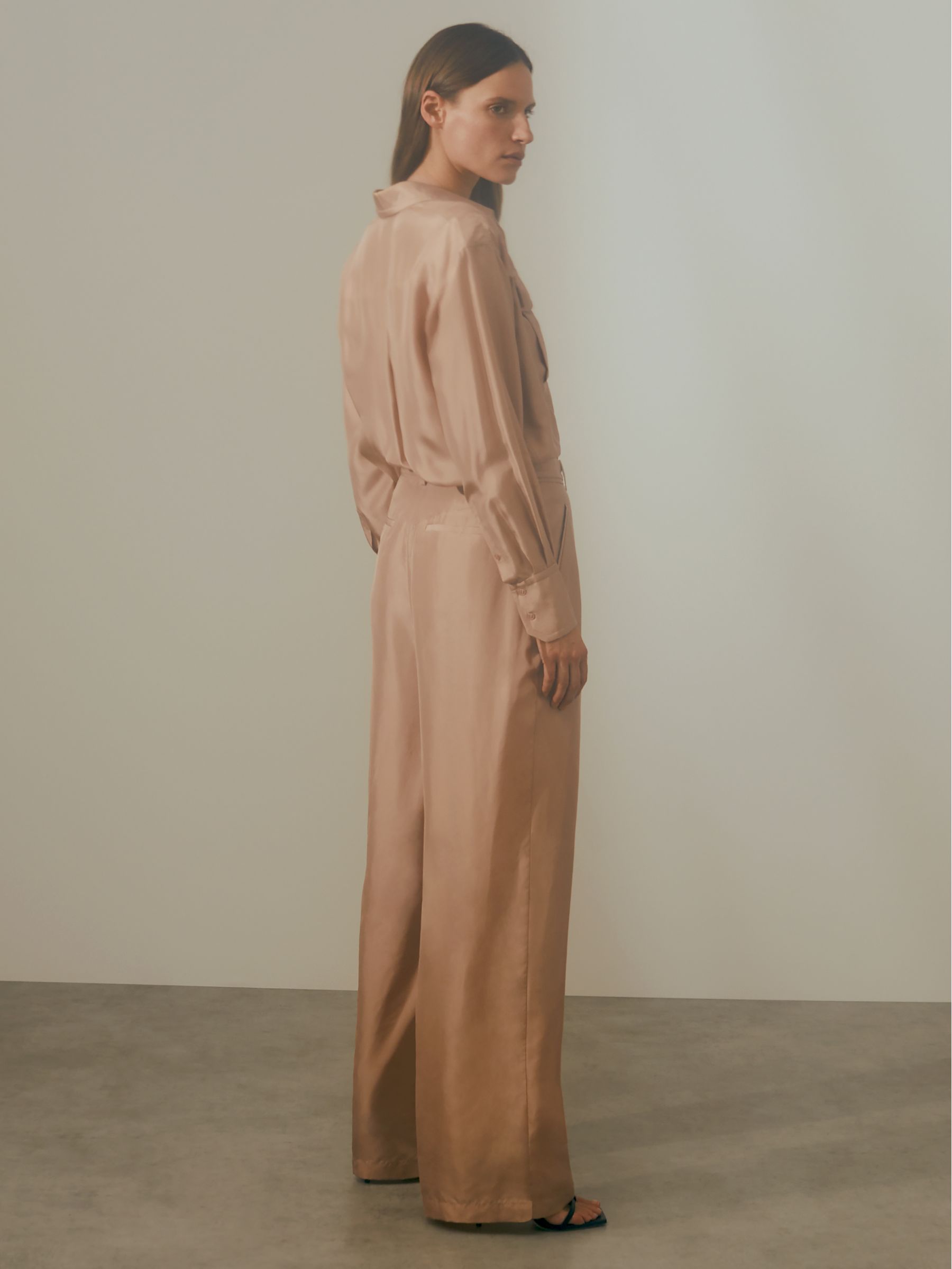 Atelier Belted Wide Leg Jumpsuit in Camel